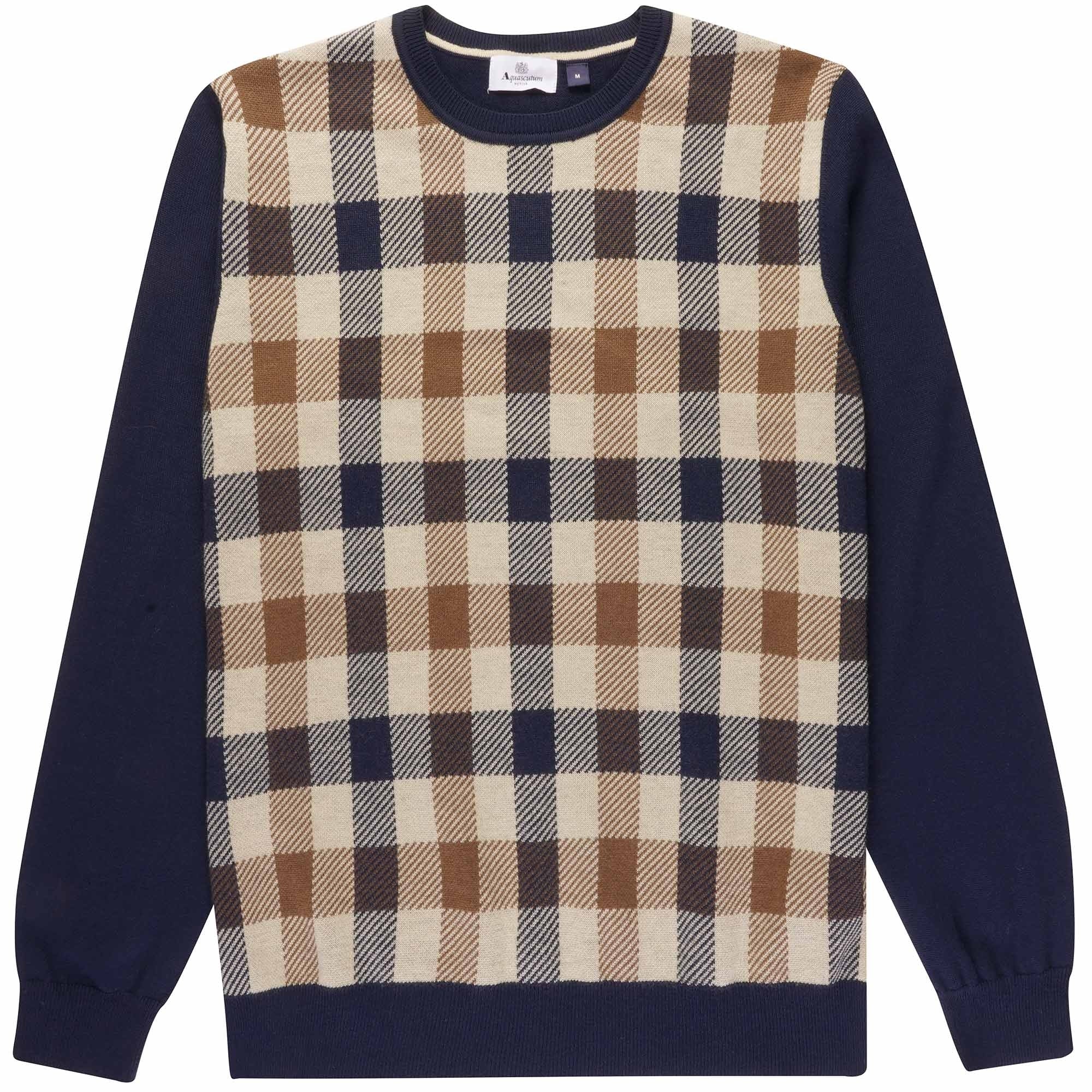 Aquascutum Active Club Check Sweater - Navy