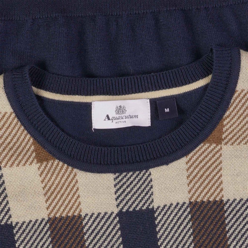 Aquascutum Active Club Check Sweater - Navy