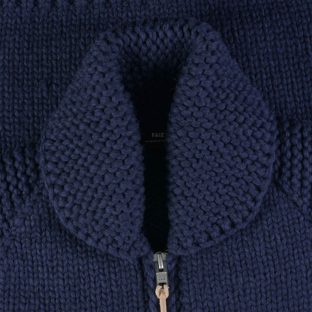 Faiz TS Moto Cowichan Sweater - Dark Navy