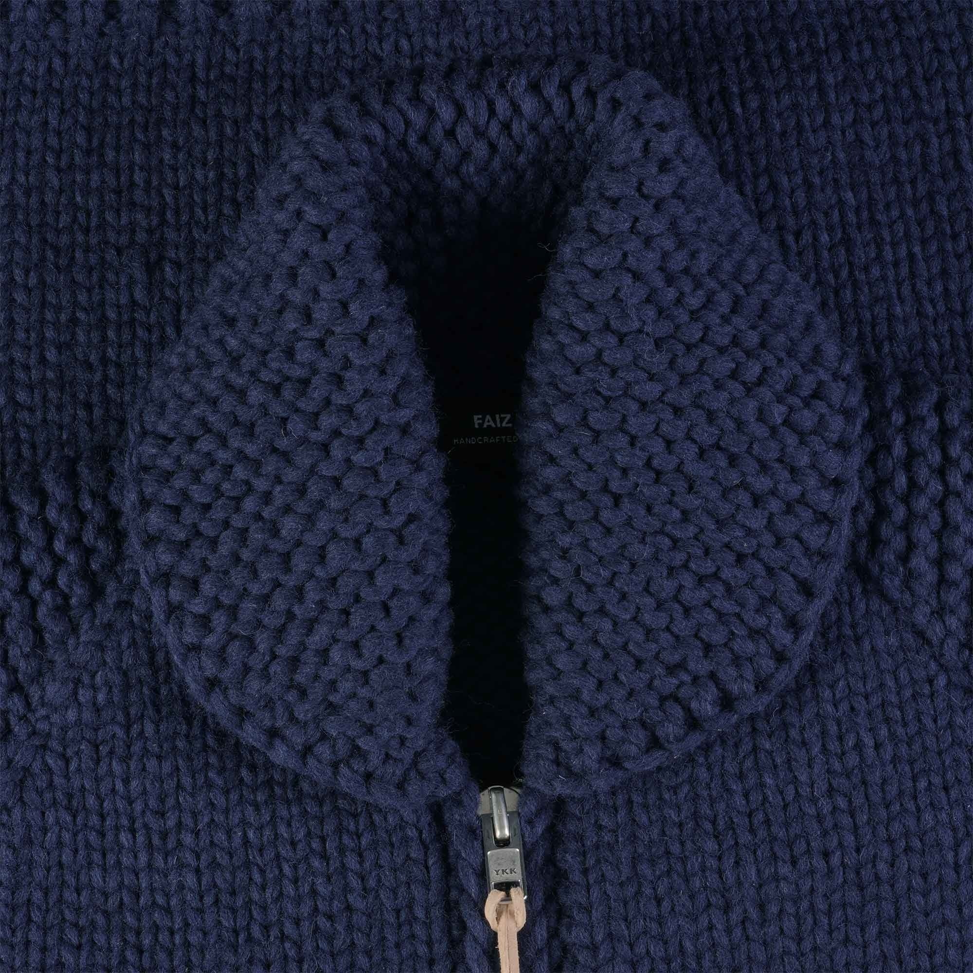 Faiz TS Moto Cowichan Sweater - Dark Navy