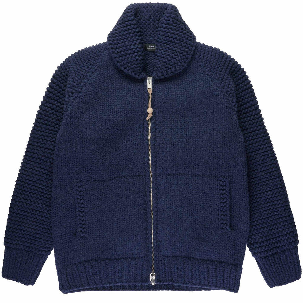 Faiz TS Moto Cowichan Sweater - Dark Navy