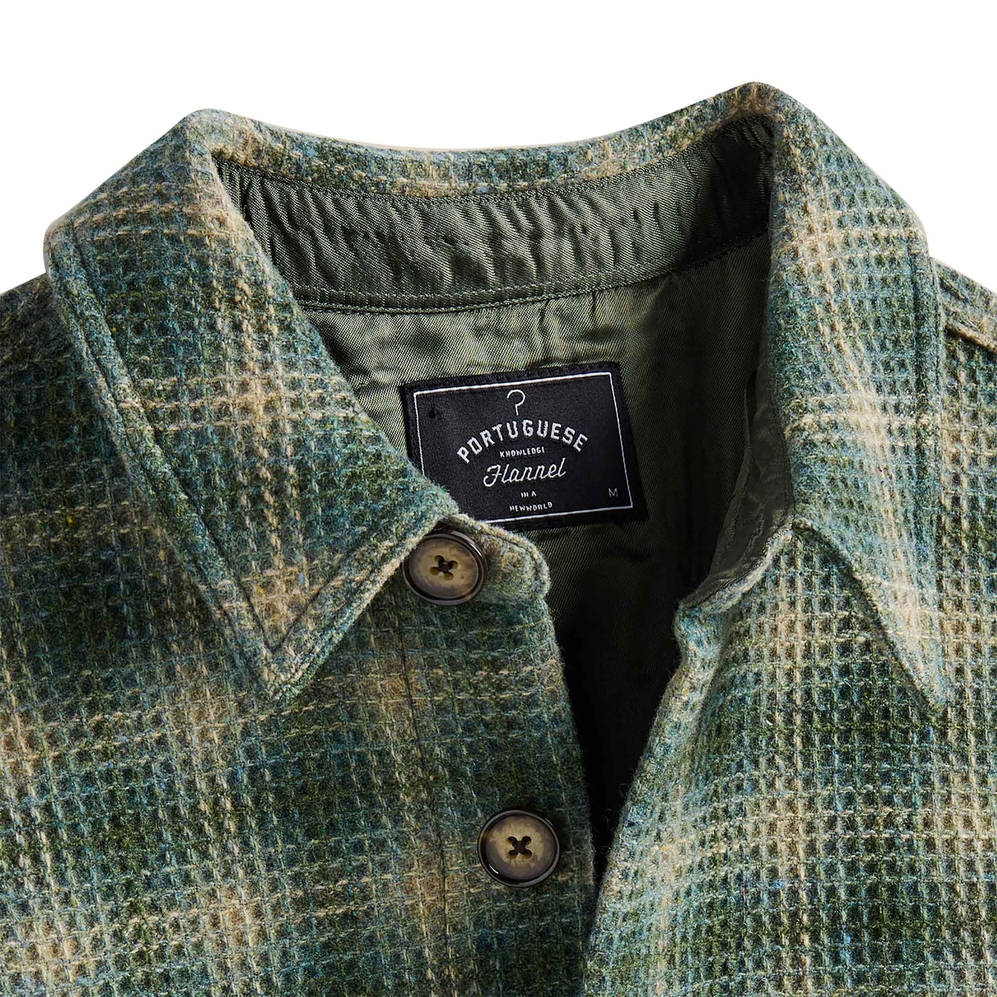 Portuguese Flannel Waffle Overshirt - Green