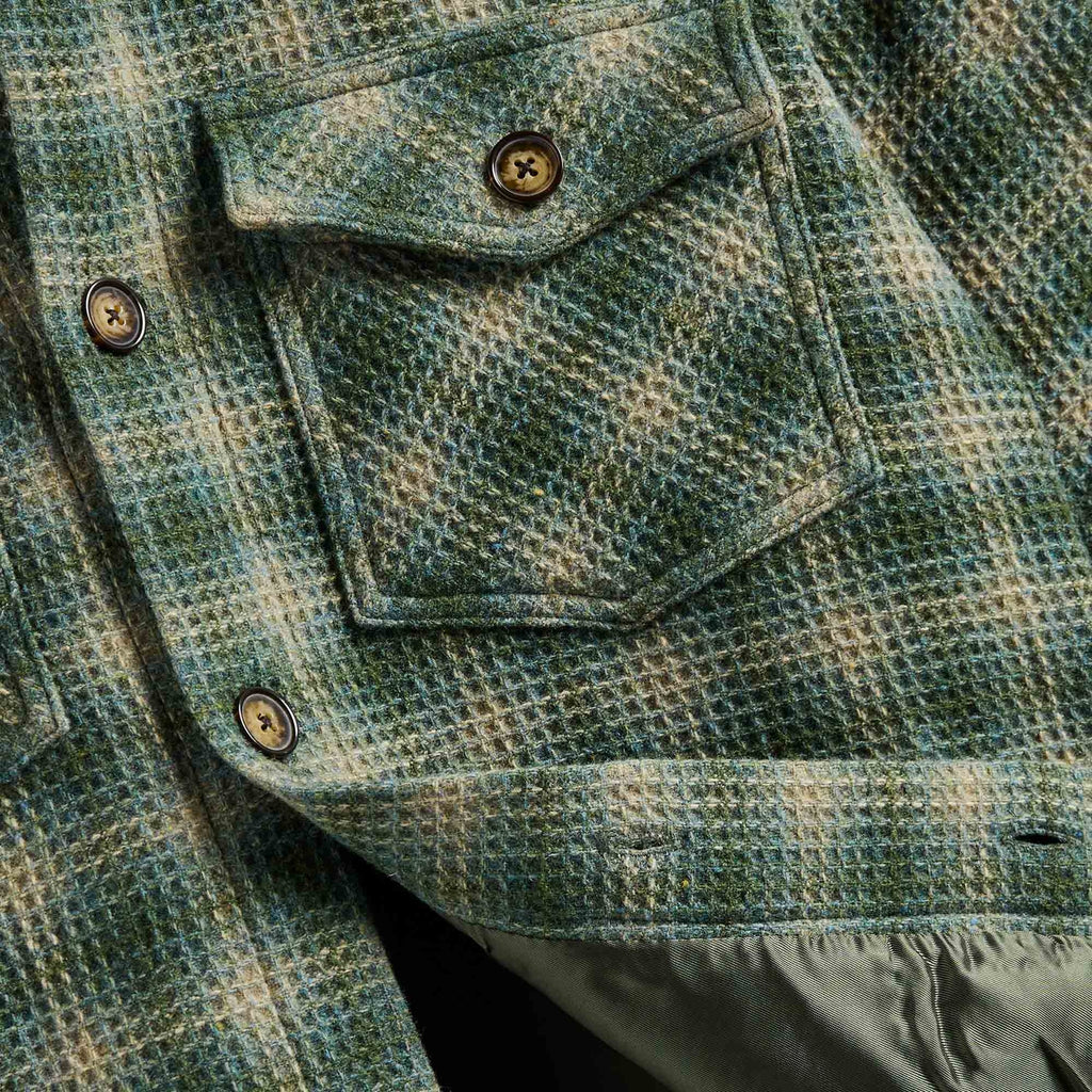 Portuguese Flannel Waffle Overshirt - Green
