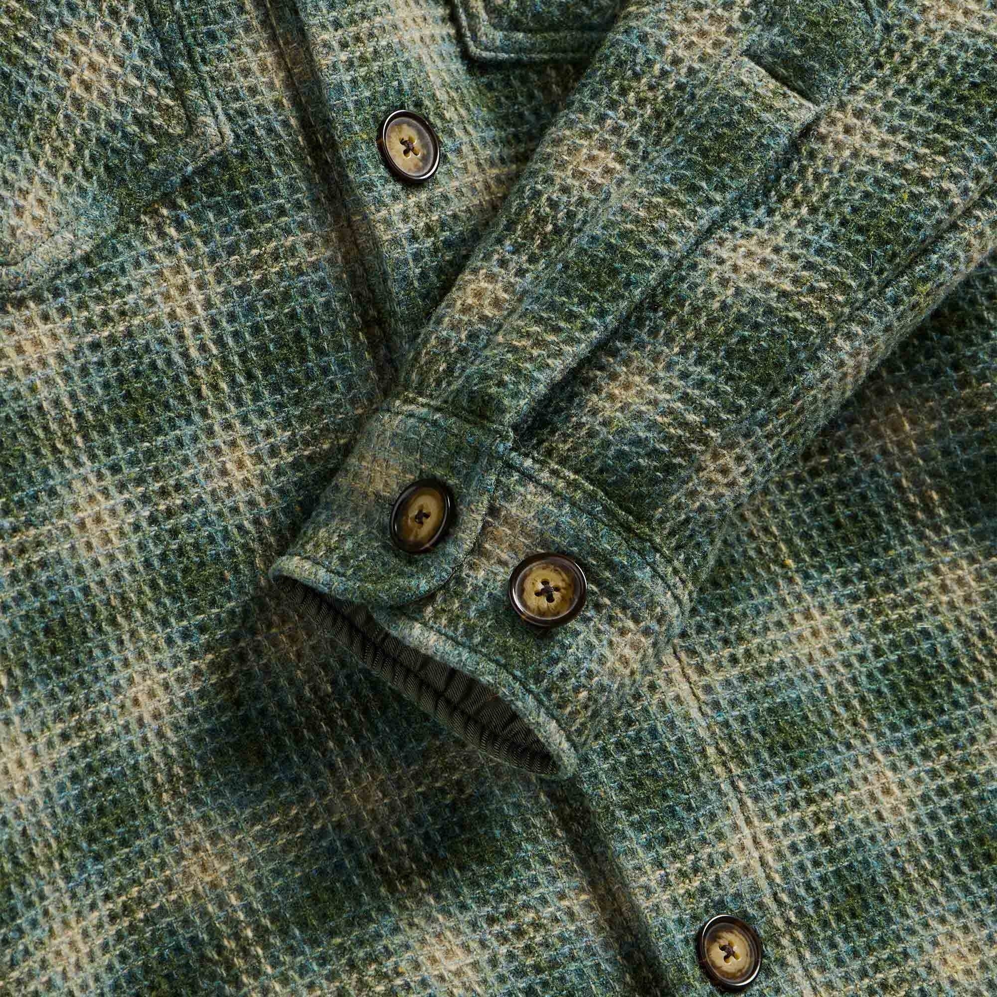 Portuguese Flannel Waffle Overshirt - Green
