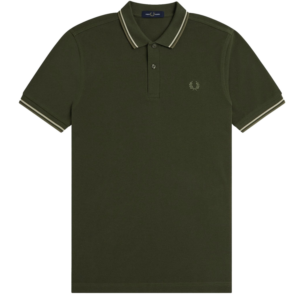 Fred Perry M3600 Twin Tipped Polo - Hunting Green