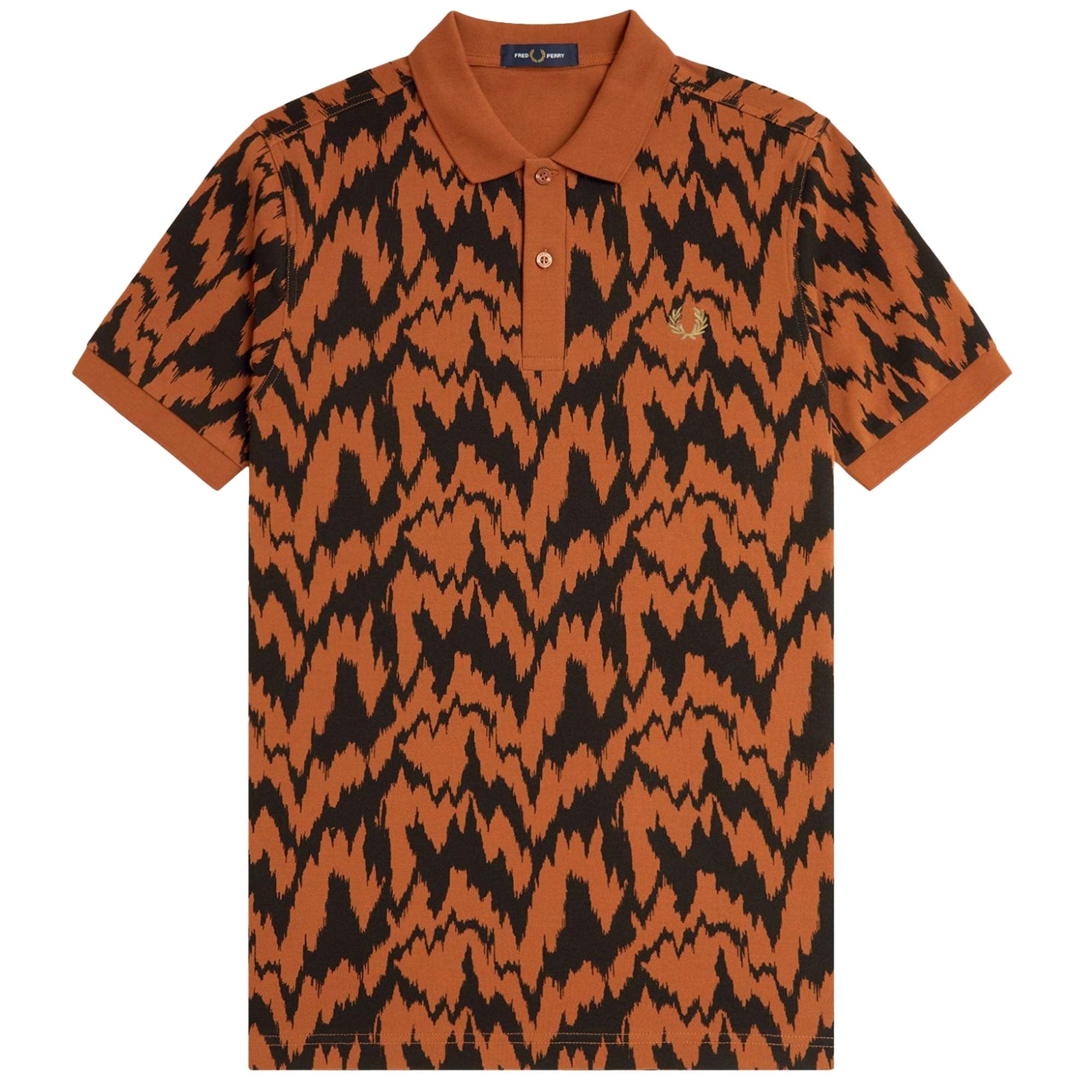 Fred Perry Animal Print Polo Shirt - Marmalade