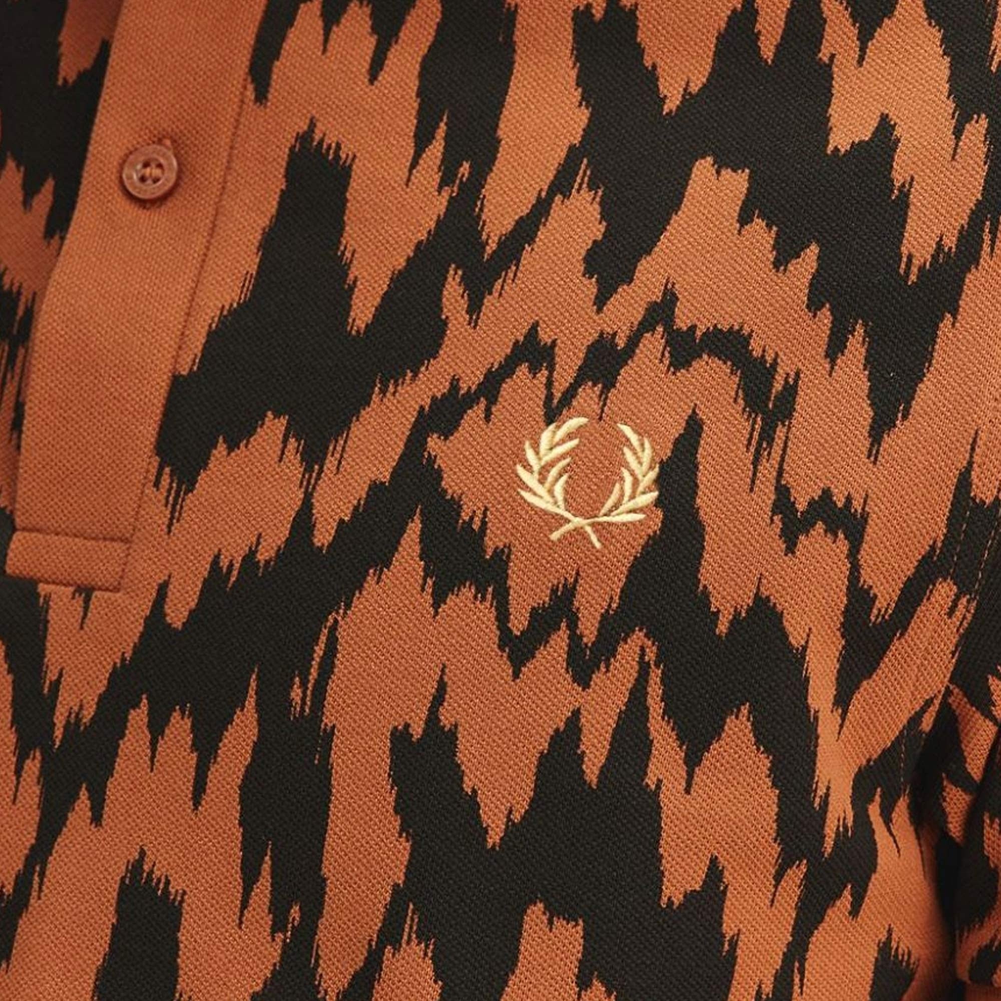 Fred Perry Animal Print Polo Shirt - Marmalade