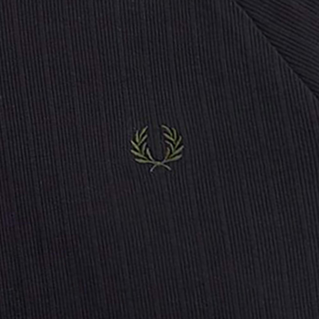 Fred Perry Ribbed Raglan Sleeve T-Shirt - Black
