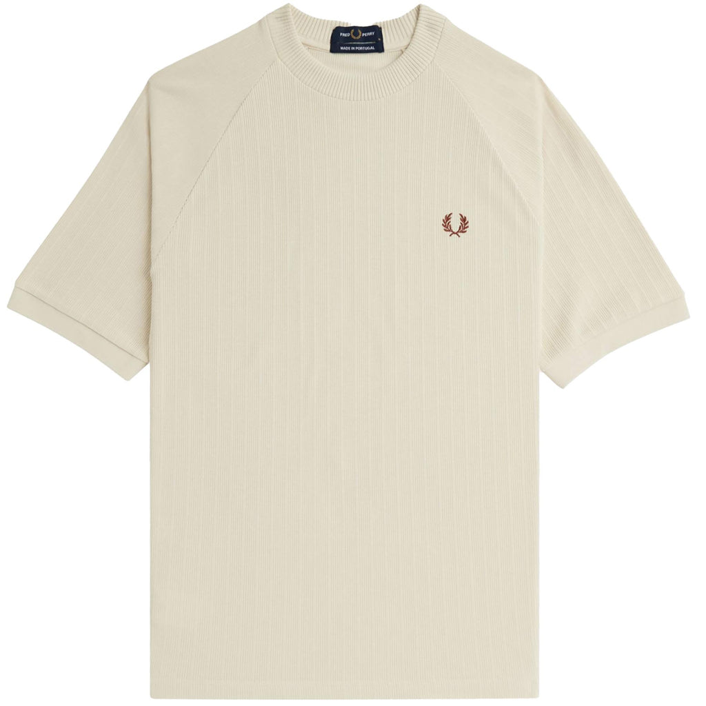 Fred Perry Ribbed Raglan Sleeve T-Shirt - Oatmeal