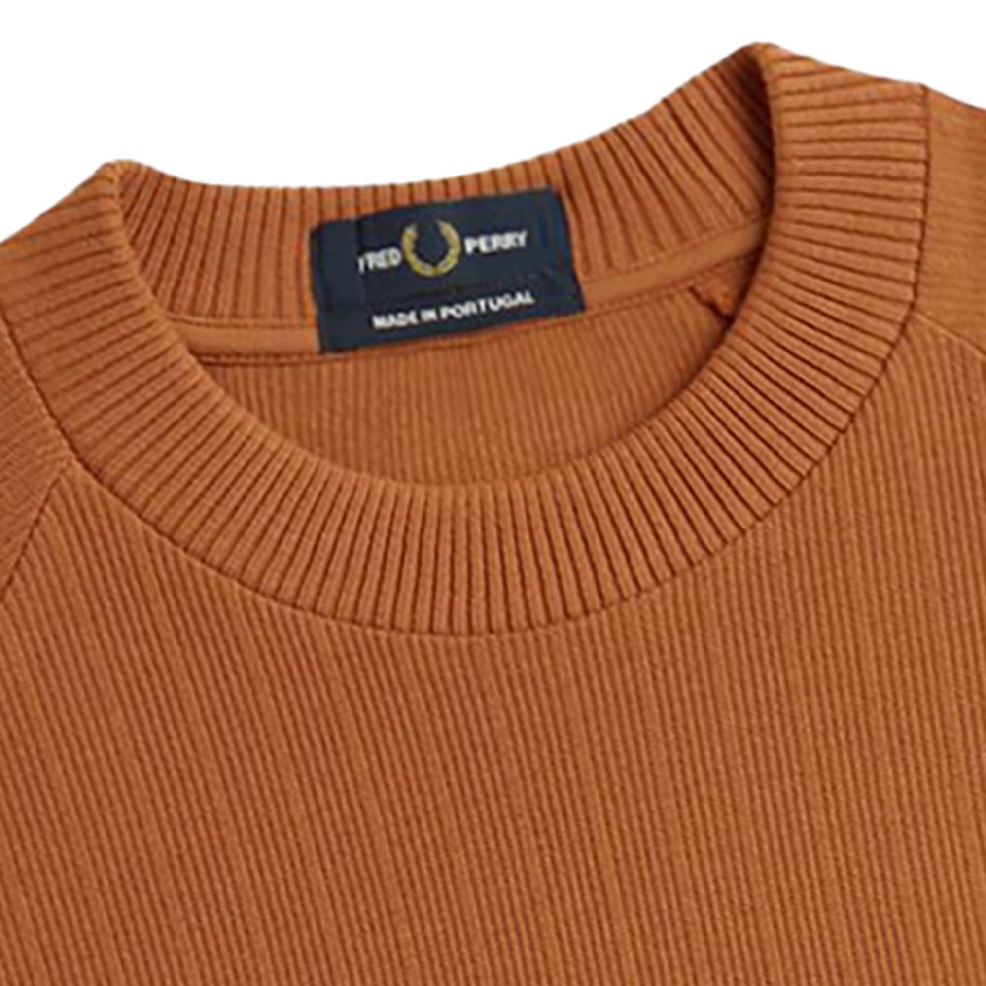 Fred Perry Ribbed Raglan Sleeve T-Shirt - Marmalade