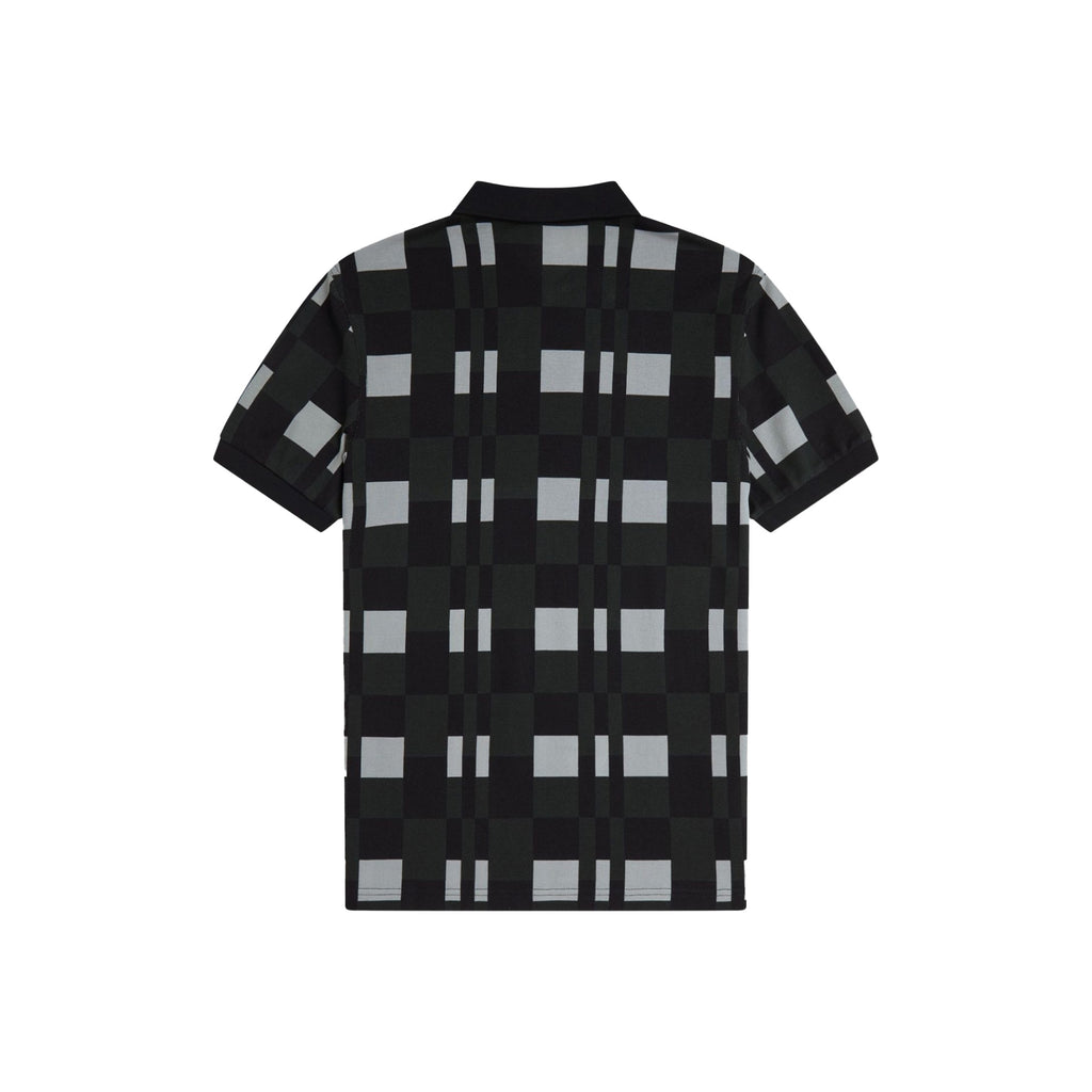 Fred Perry Split Chequerboard Polo Shirt - Limestone