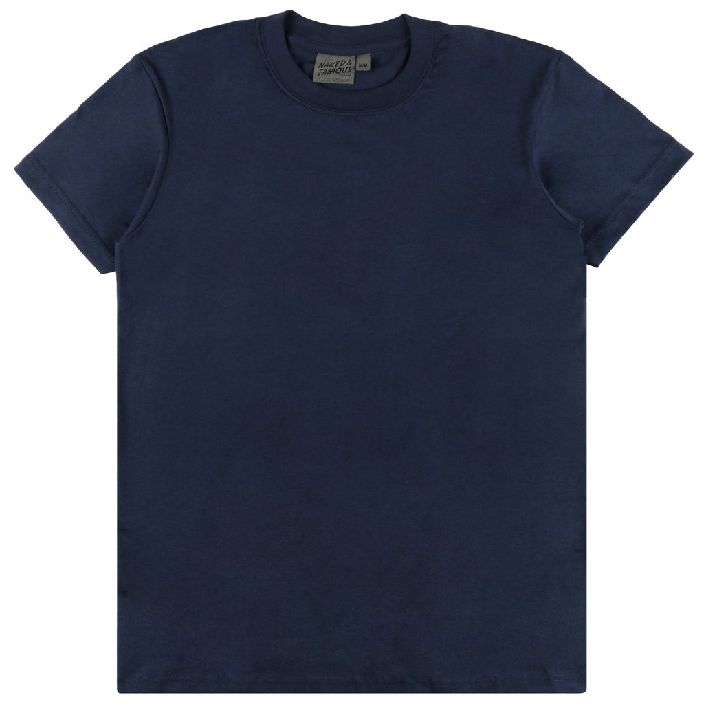Naked and Famous Denim Circular Knit  T-shirt - Navy