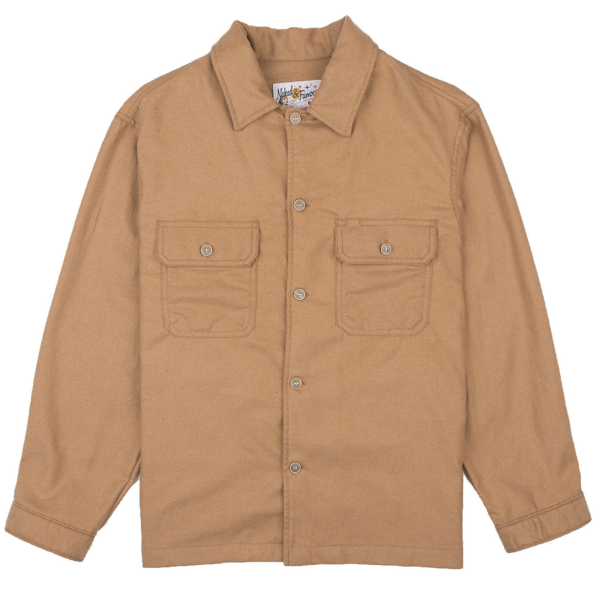 Naked and Famous Denim Over Shirt All Natural Brushed - Foxfibre¨