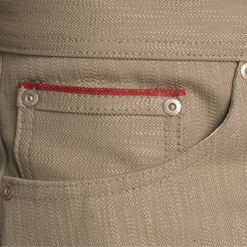 Naked and Famous Denim Weird Guy Smokey Cotton Selvedge - Taupe