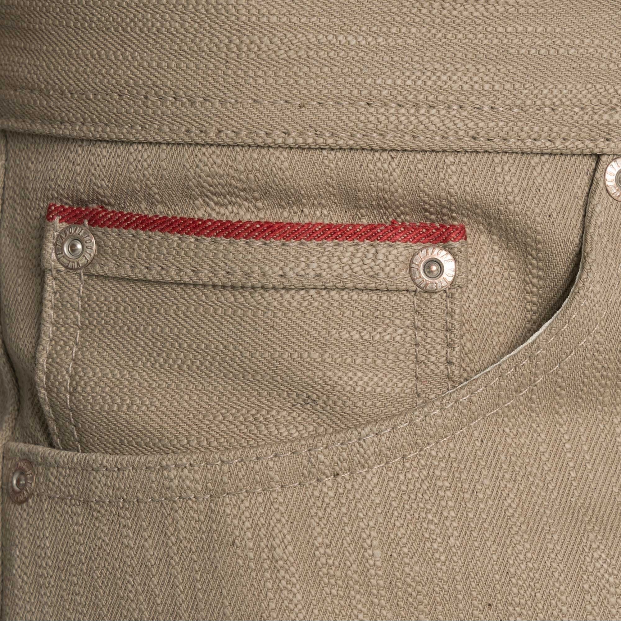 Naked and Famous Denim Weird Guy Smokey Cotton Selvedge - Taupe