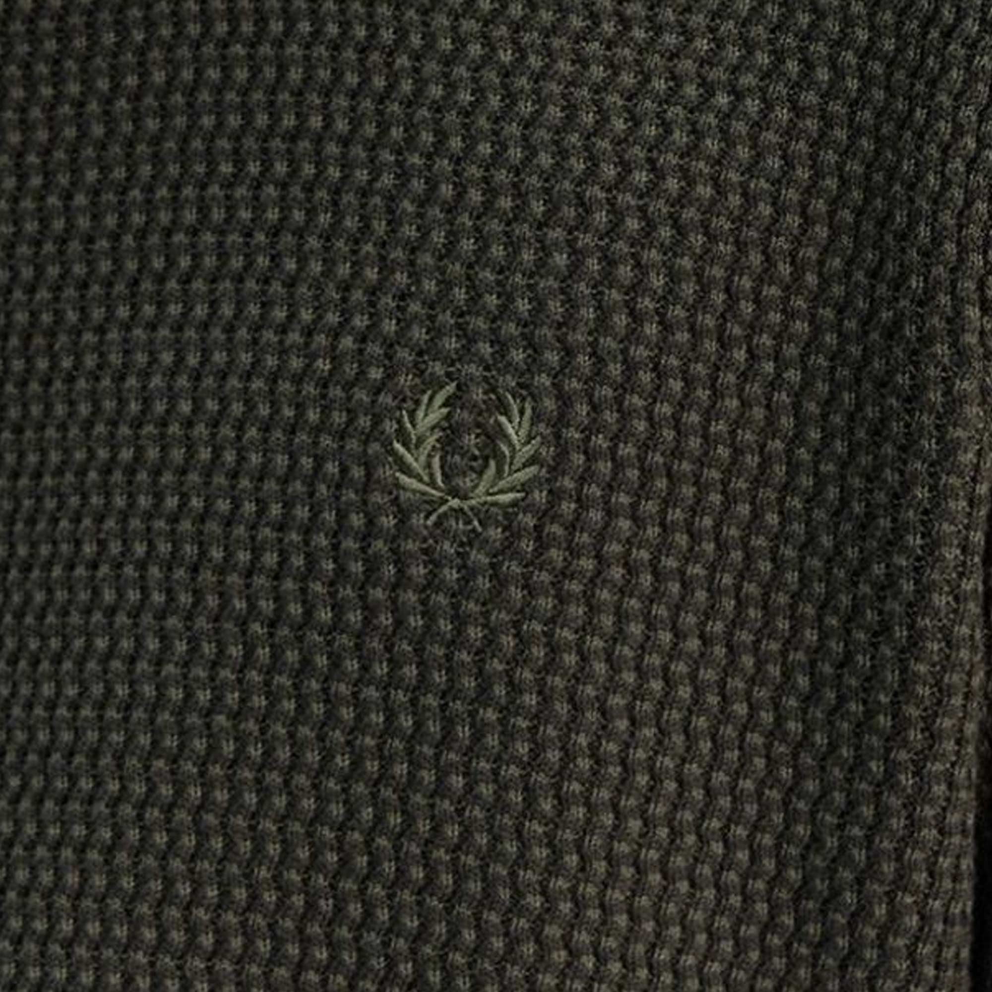 Fred Perry Textured Knitted Shirt - Hunting Green