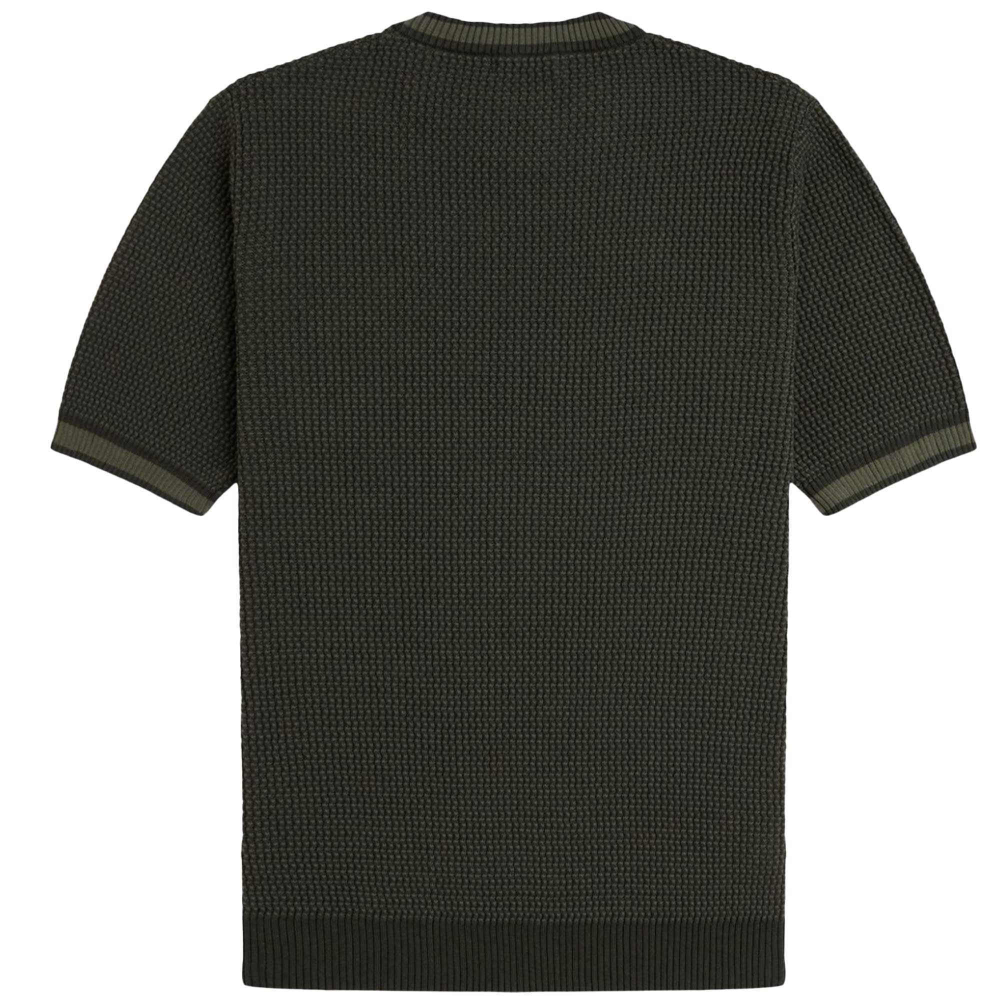 Fred Perry Textured Knitted Shirt - Hunting Green