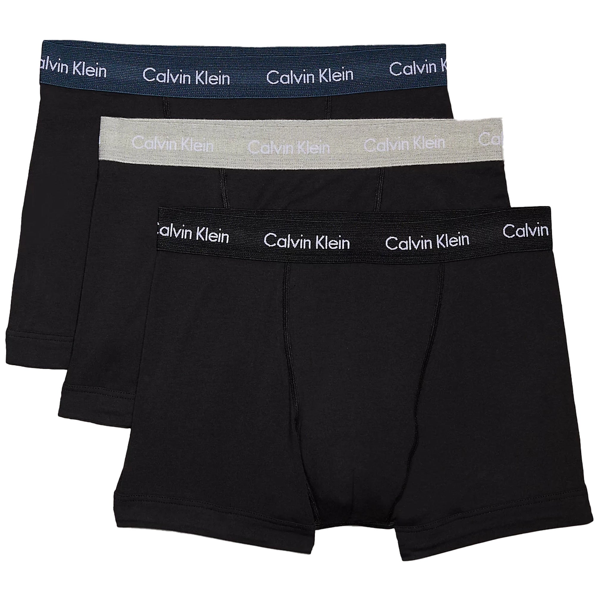 Calvin Klein 3 Pack Cotton Stretch Trunks - Black