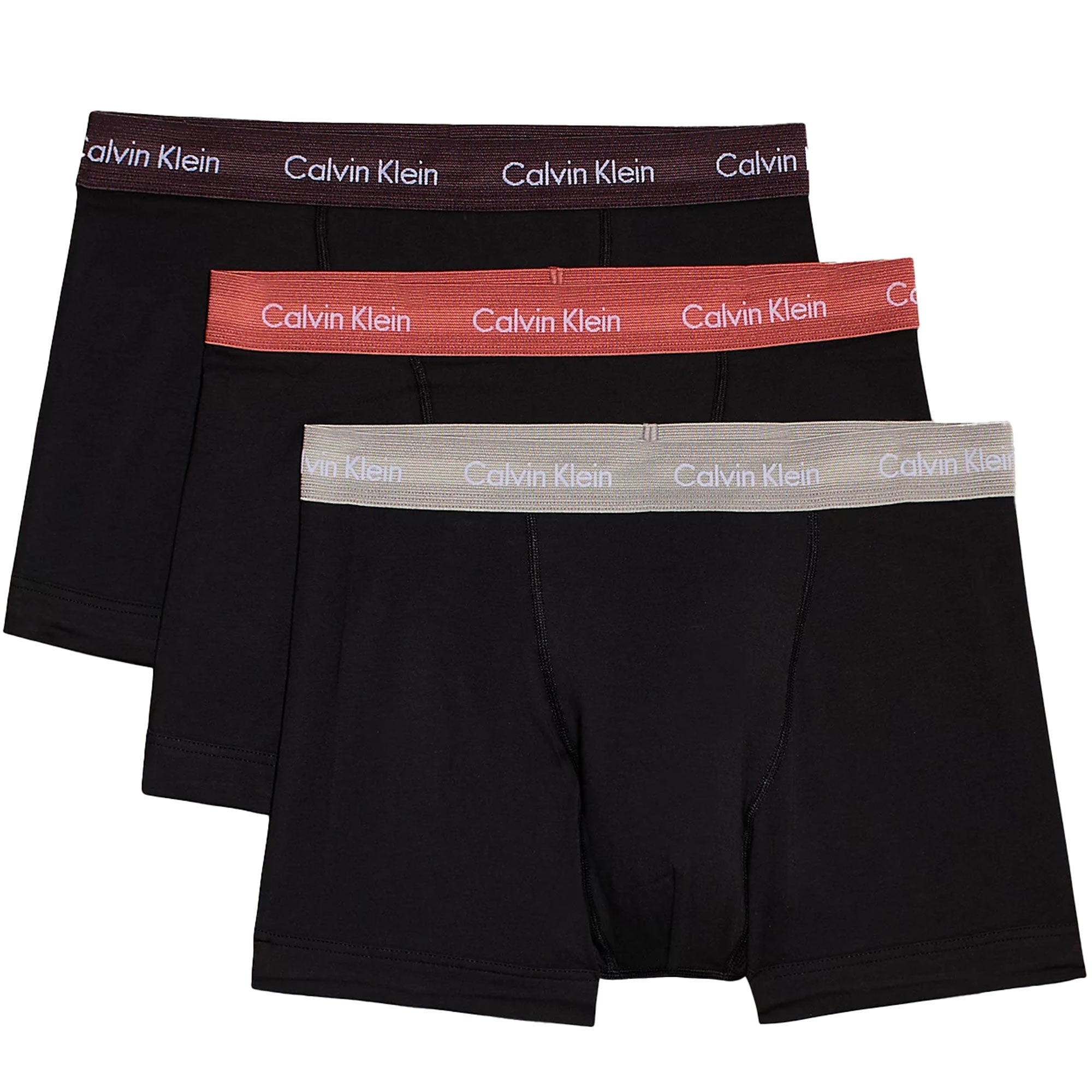 Calvin Klein 3 Pack Cotton Stretch Trunks - Black