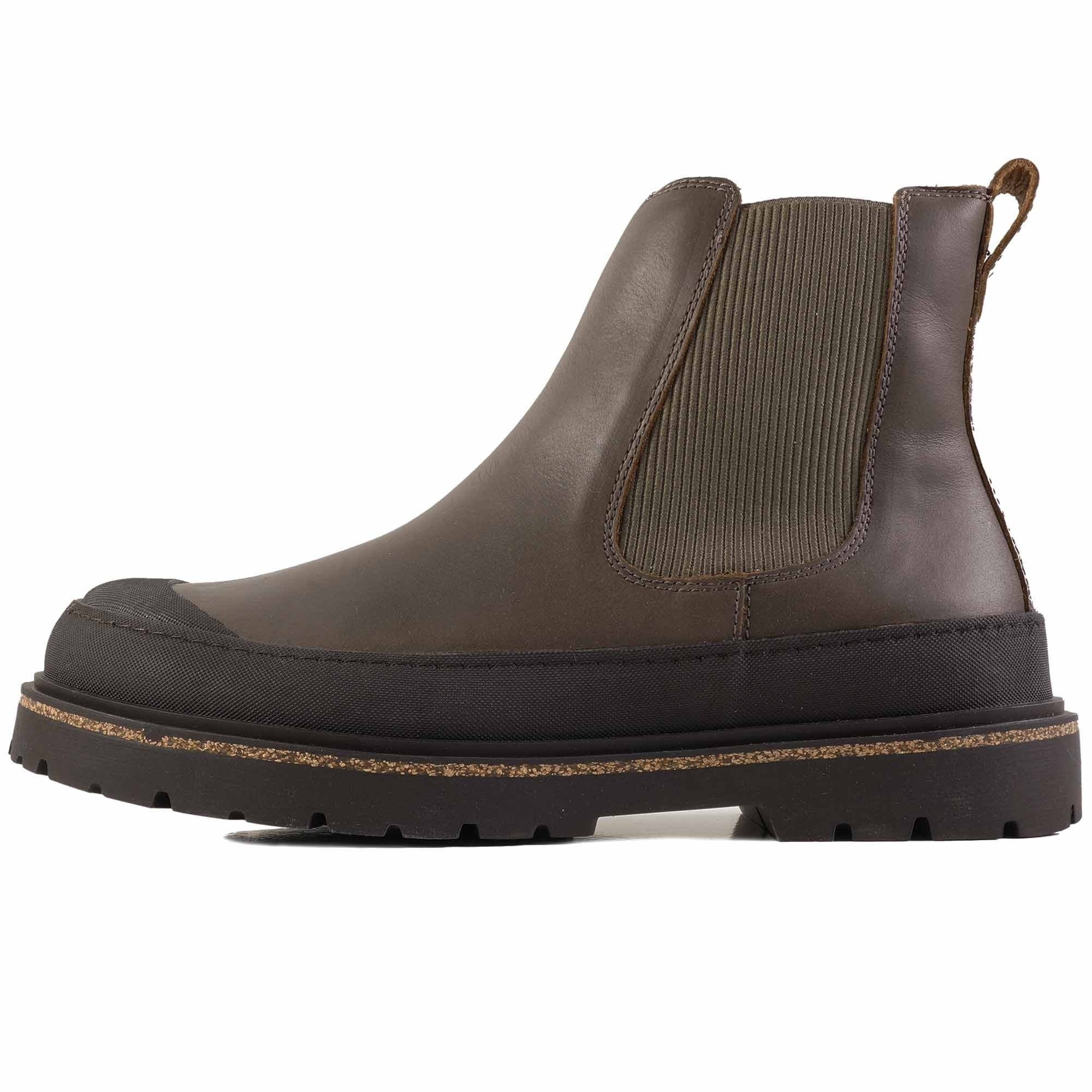 Birkenstock Womens Prescott Slip On Oiled Leather - Concrete Grey