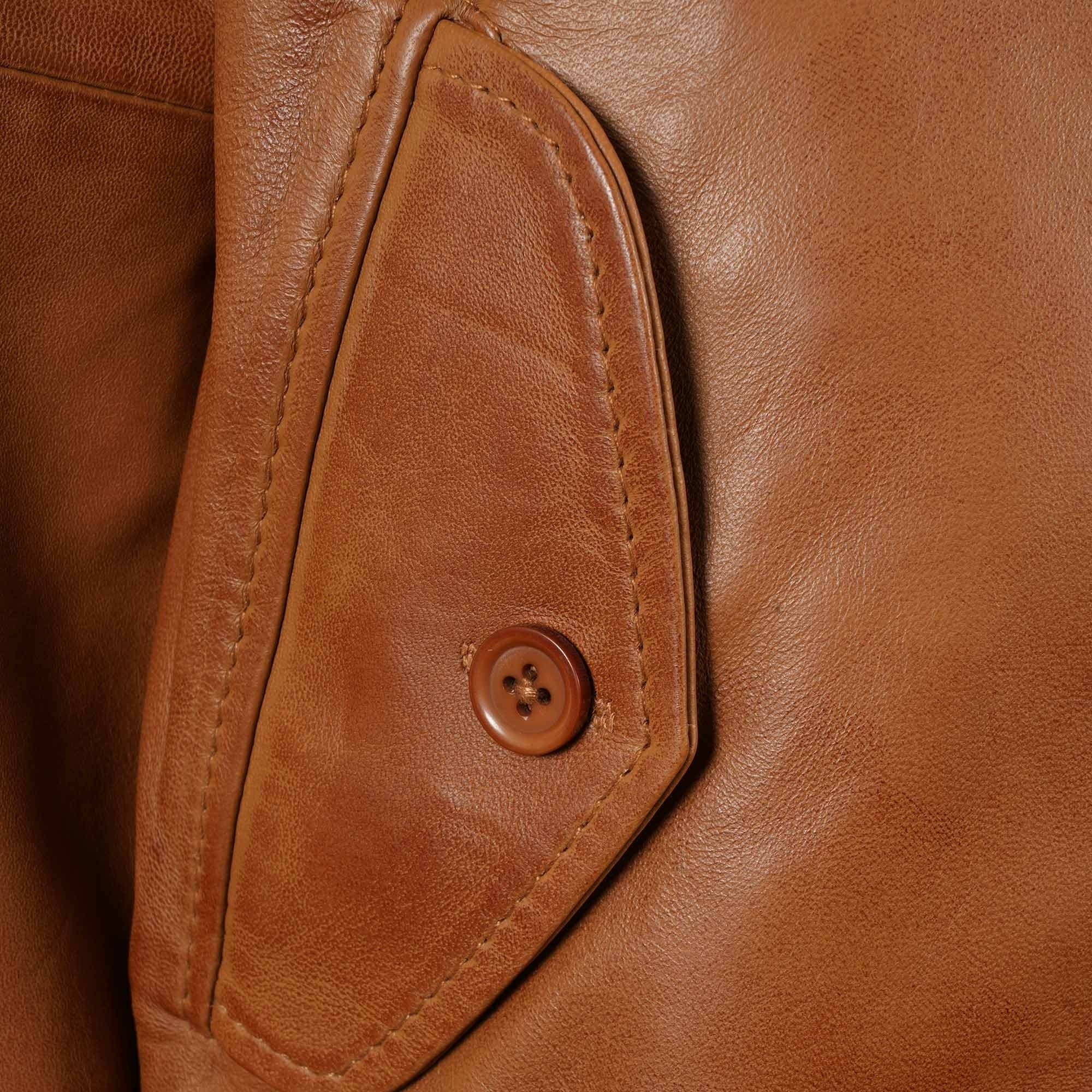 Real Hoxton Leather Harrington Jacket - Tan