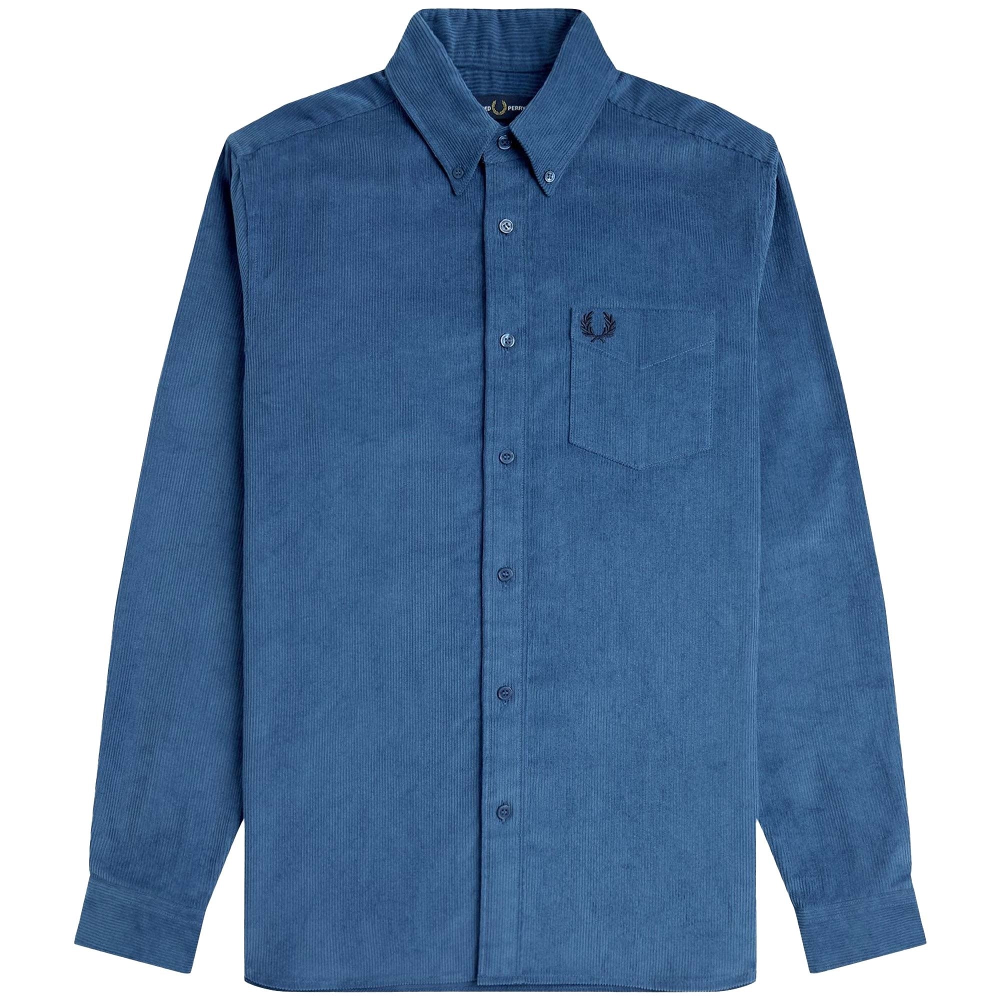 Fred Perry Corduroy Button Down Shirt - Midnight