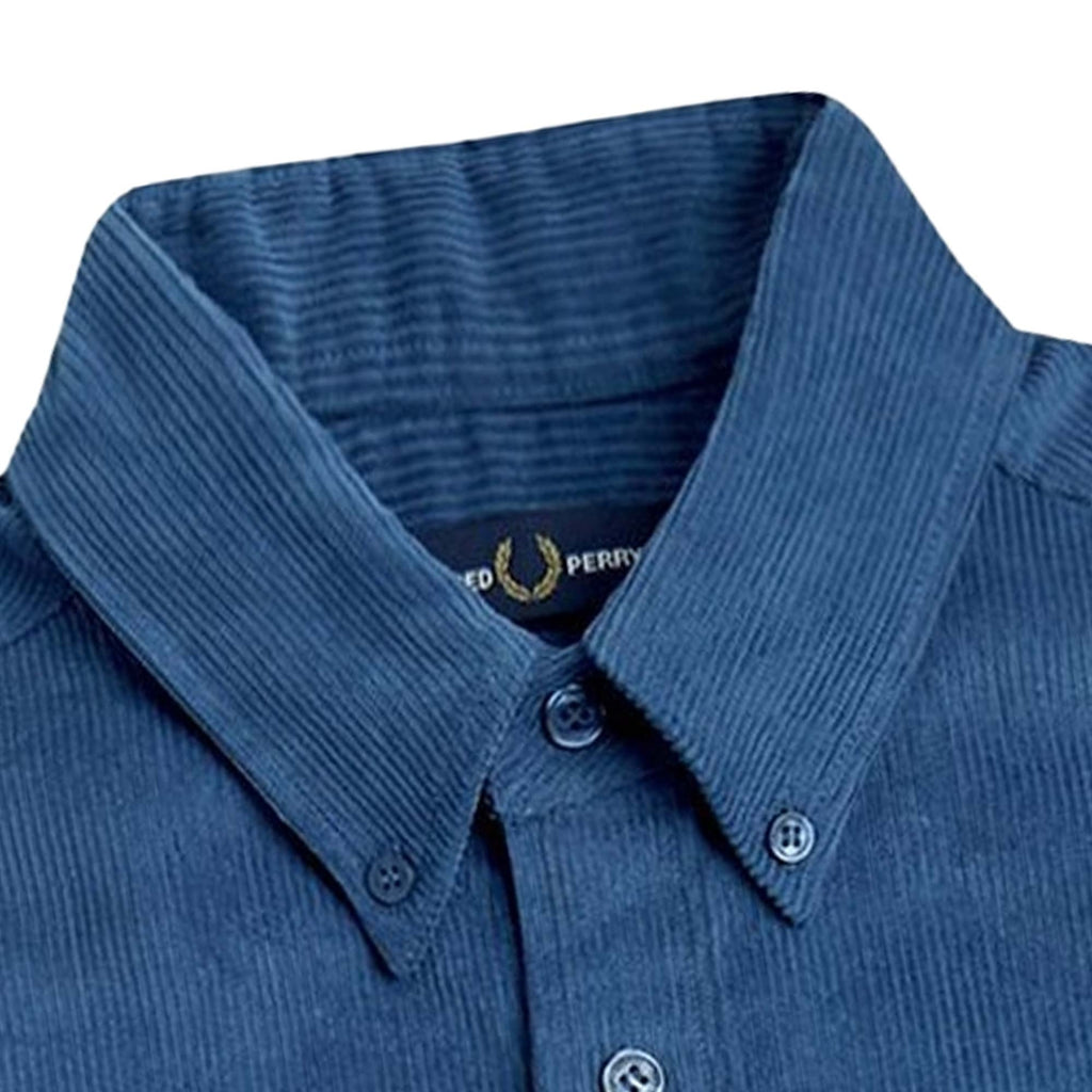 Fred Perry Corduroy Button Down Shirt - Midnight