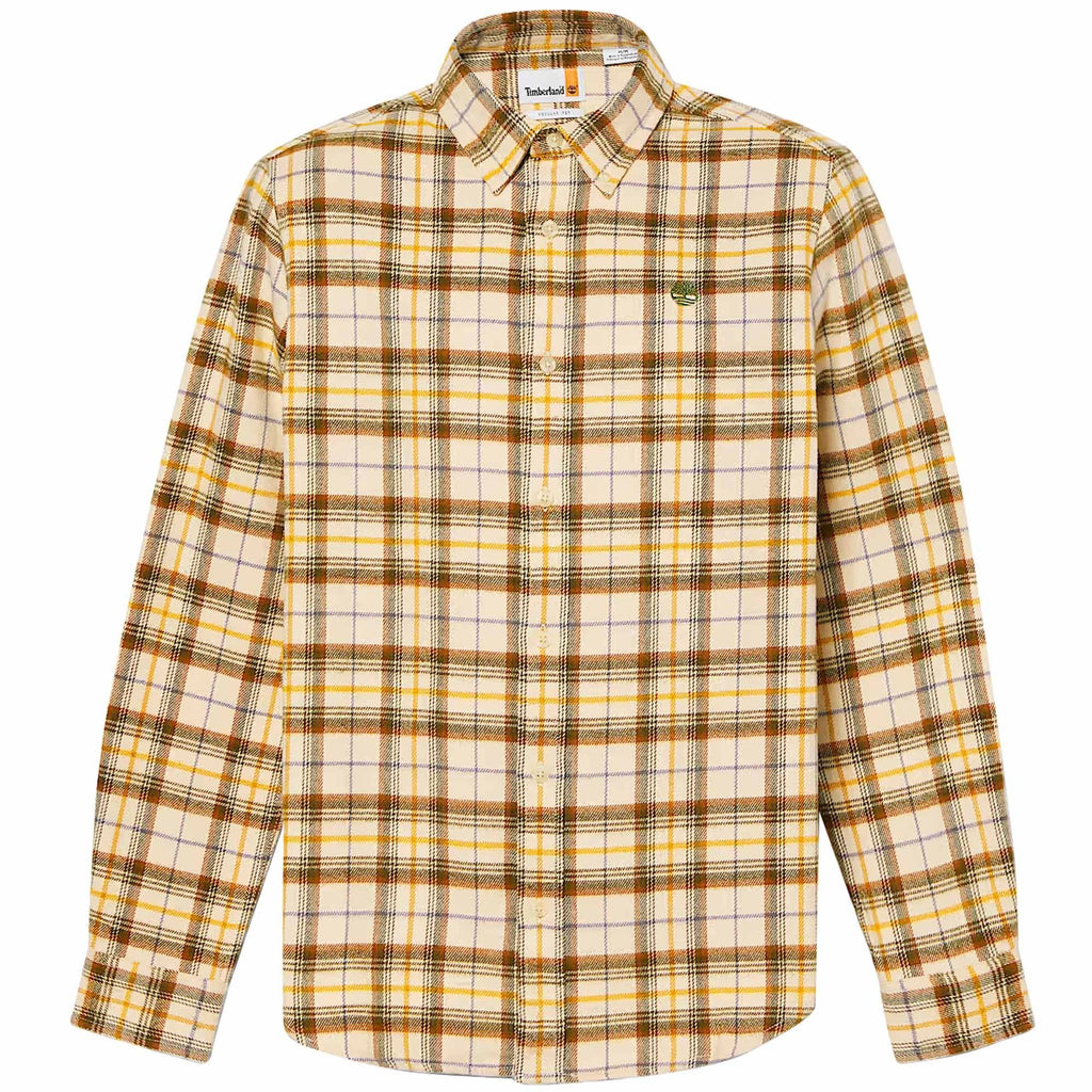 Timberland Midweight Flannel Check Shirt - Beige
