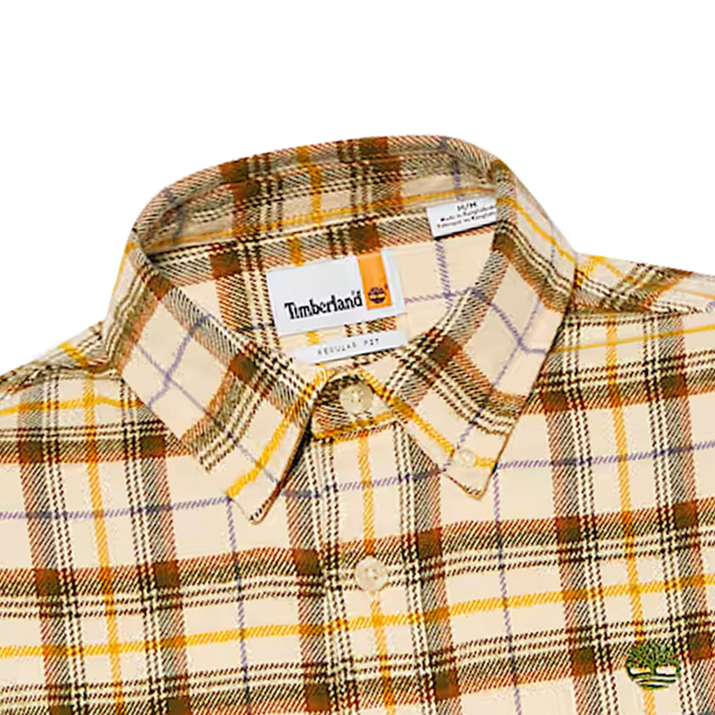 Timberland Midweight Flannel Check Shirt - Beige