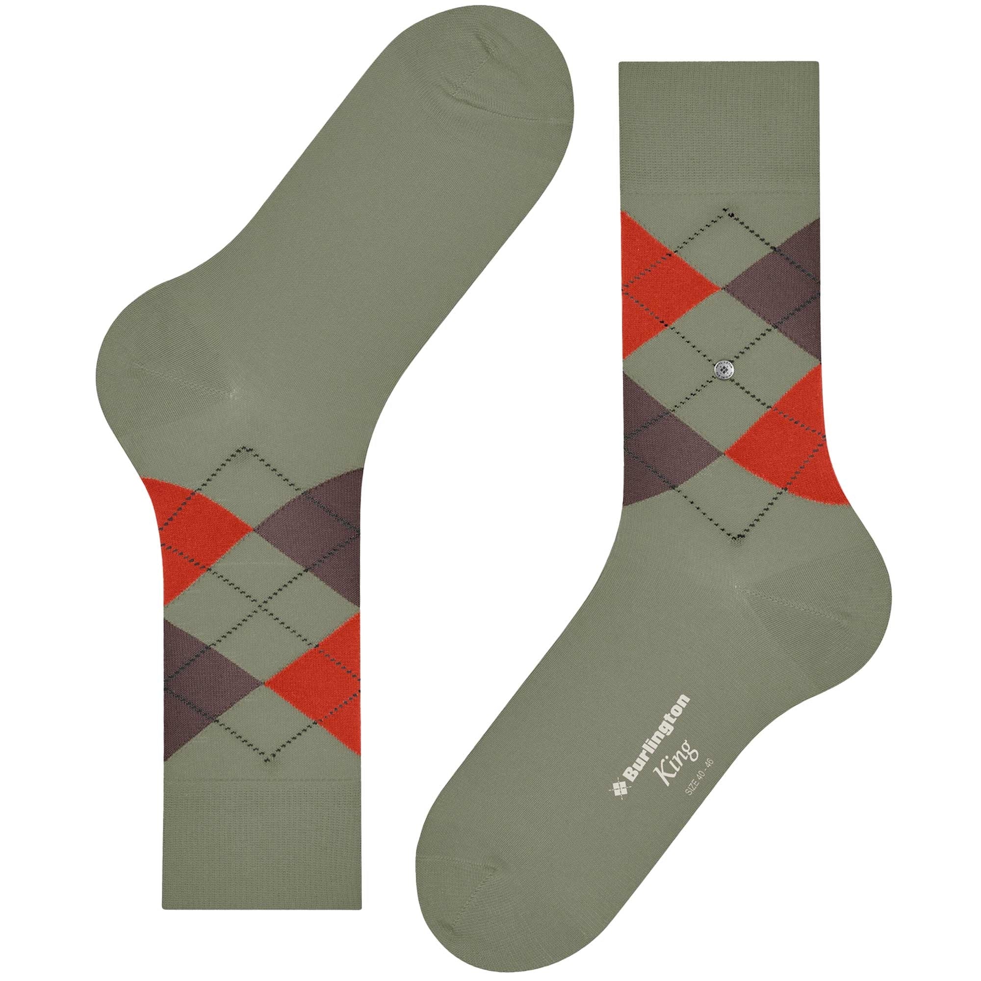 Burlington Socks King Socks - Grey and Brown
