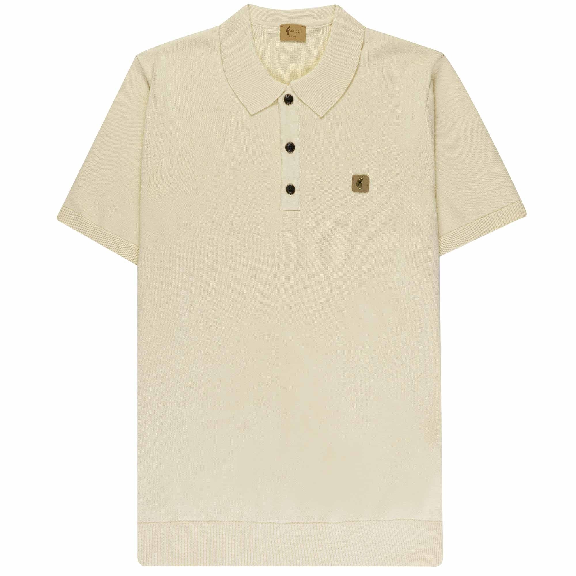 Gabicci Vintage Jackson Short Sleeve Polo Shirt - Oatmeal