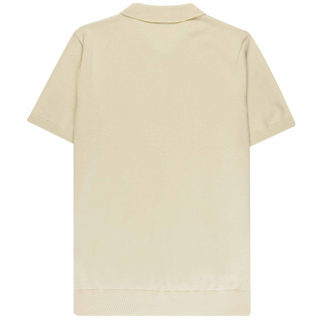 Gabicci Vintage Jackson Short Sleeve Polo Shirt - Oatmeal