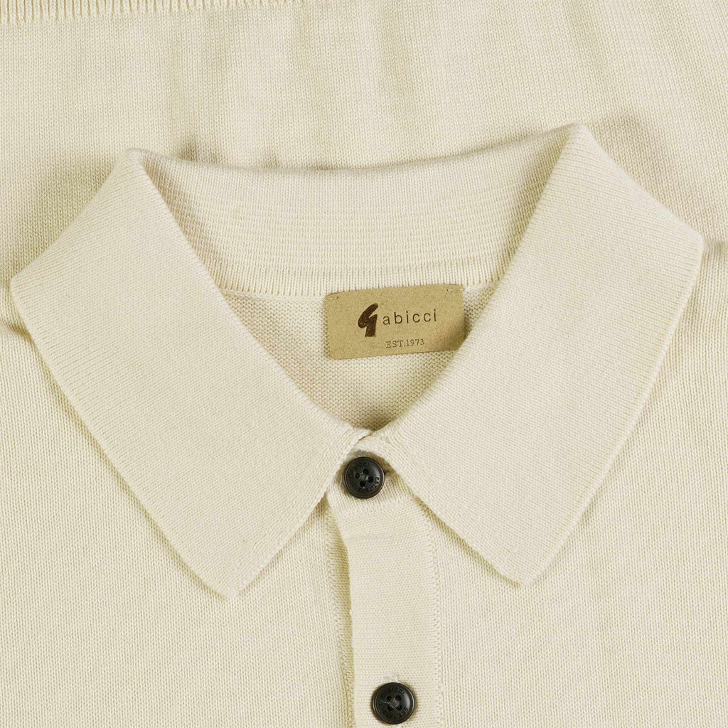 Gabicci Vintage Francesco Long Sleeve Polo Shirt - Oatmeal