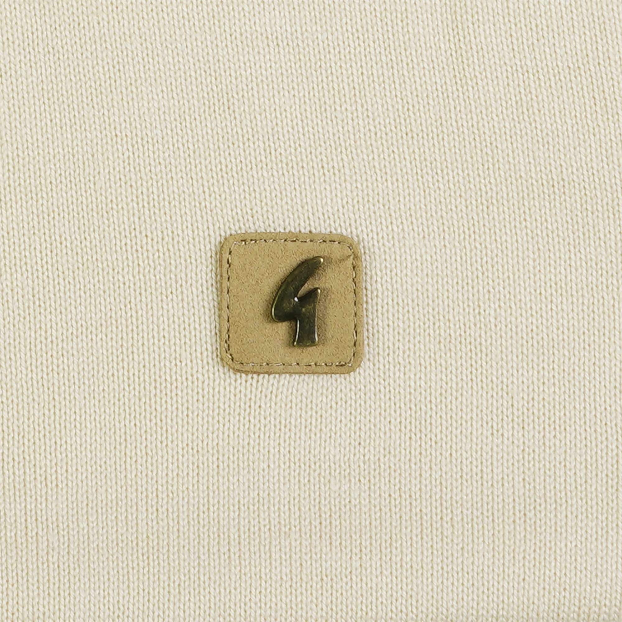 Gabicci Vintage Francesco Long Sleeve Polo Shirt - Oatmeal