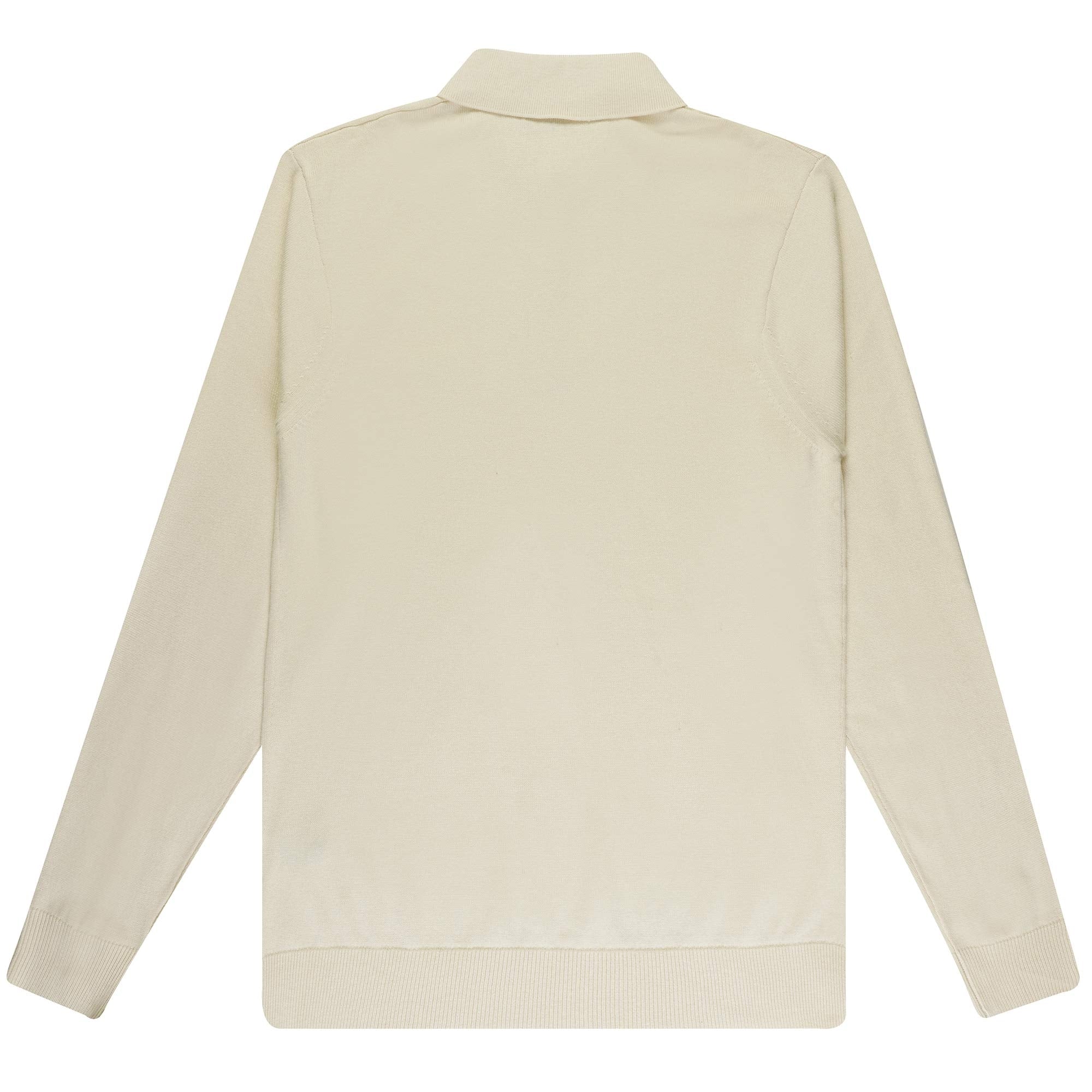 Gabicci Vintage Francesco Long Sleeve Polo Shirt - Oatmeal