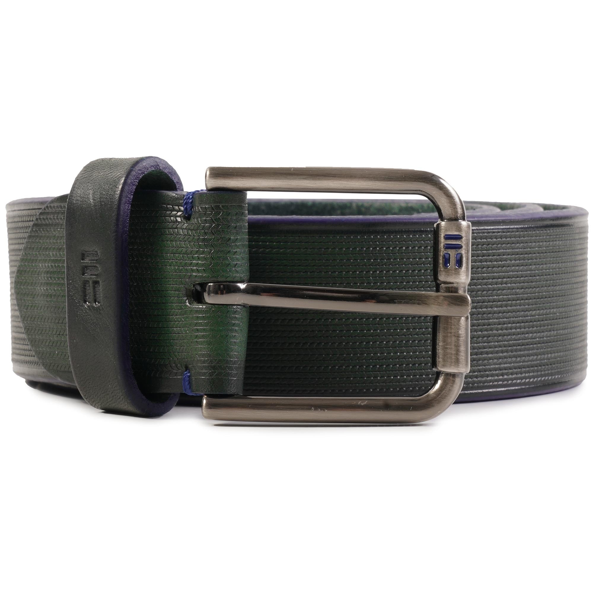 Miguel Bellido Belts Leather Belt - Green and Blue