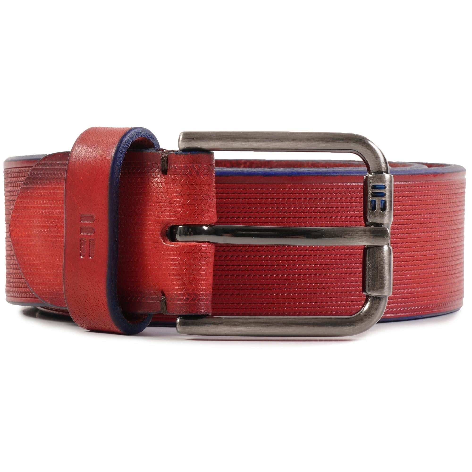 Miguel Bellido Belts Leather Belt - Red and Blue