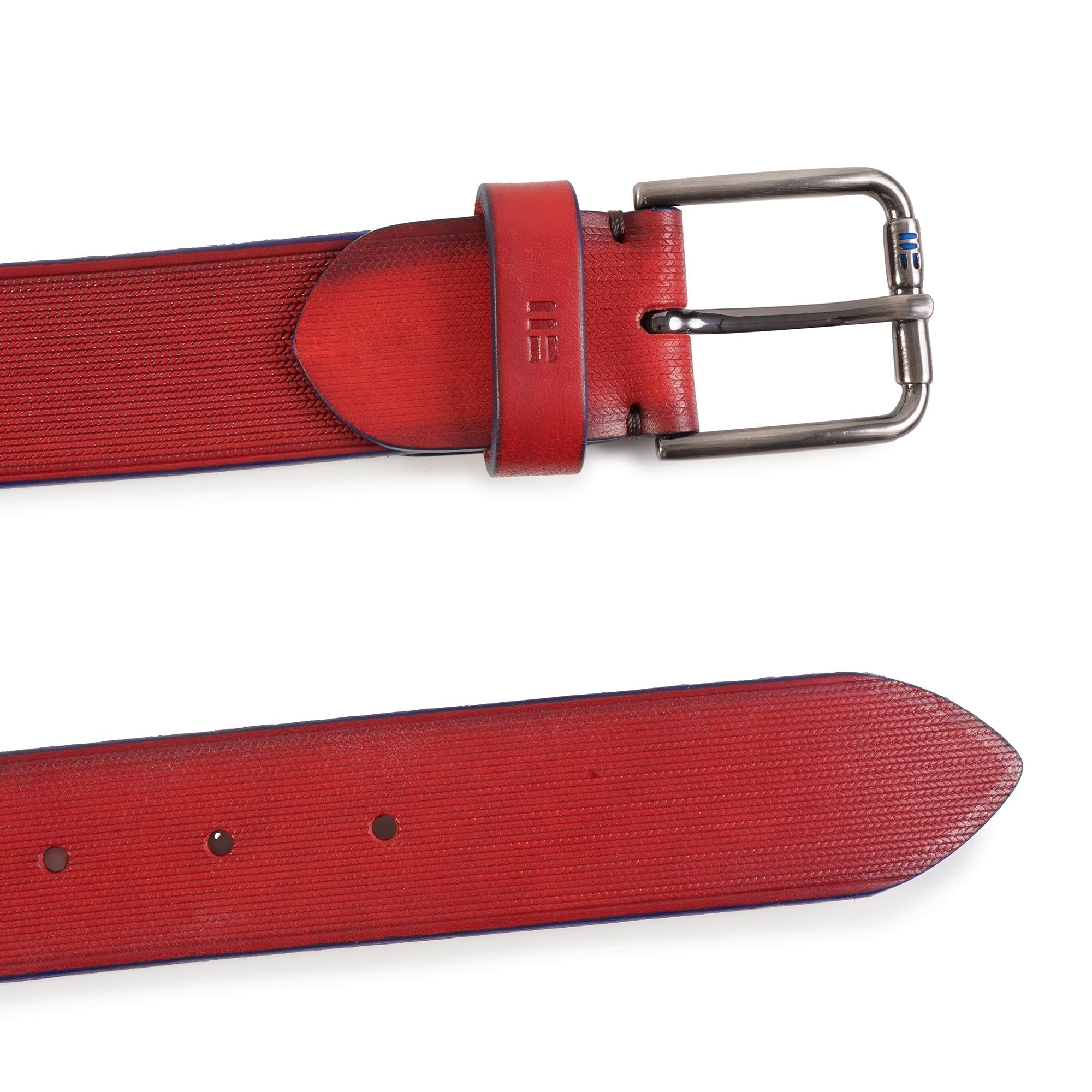 Miguel Bellido Belts Leather Belt - Red and Blue
