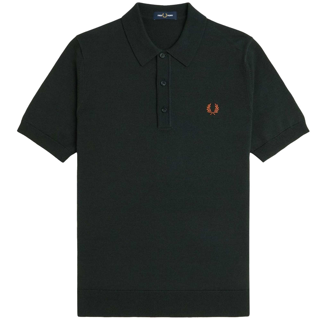 Fred Perry Classic Knitted Shirt - Night Green
