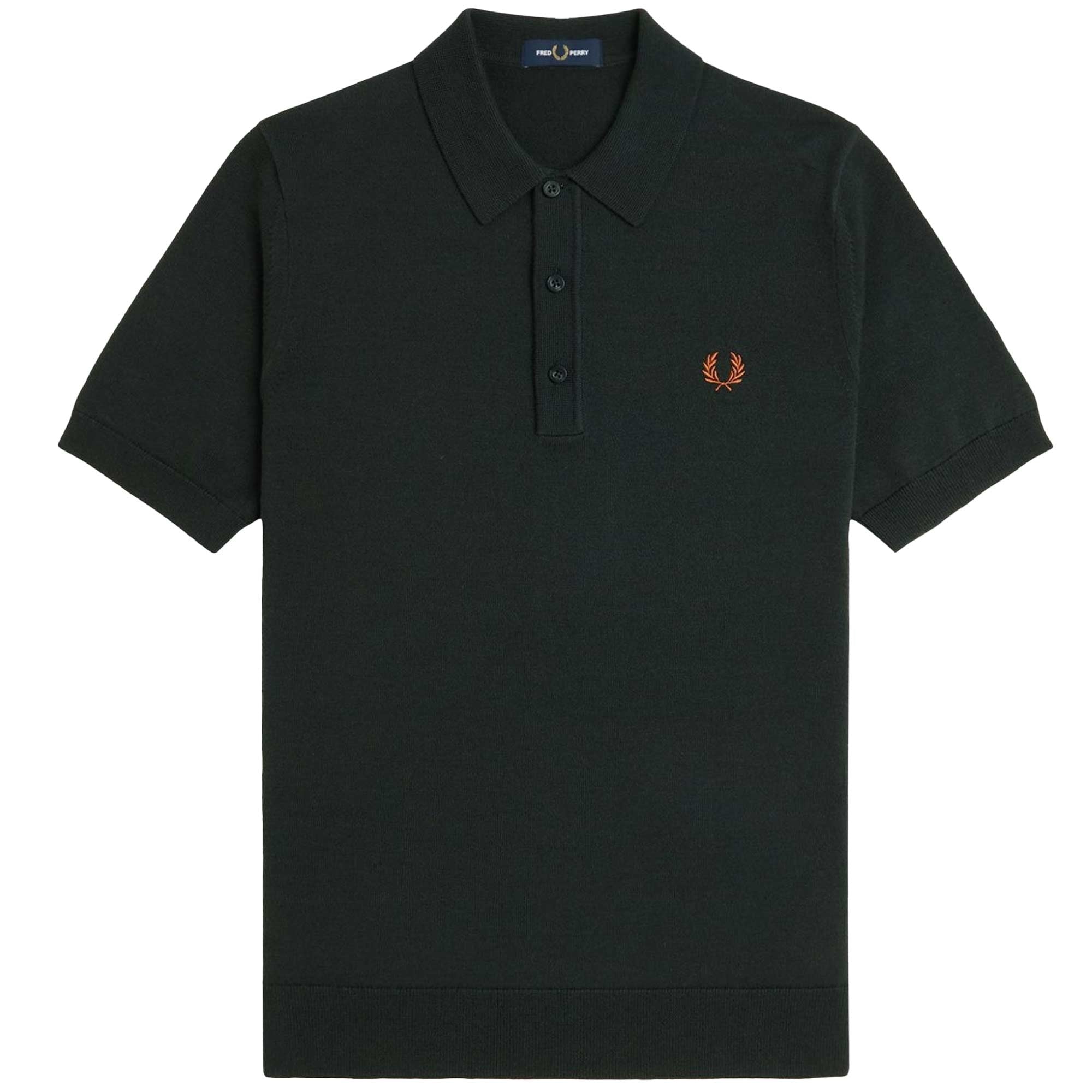 Fred Perry Classic Knitted Shirt - Night Green