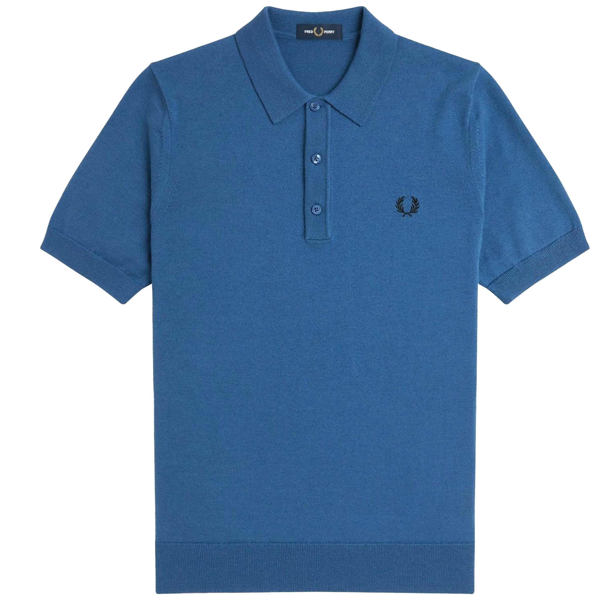 Fred Perry Classic Knitted Shirt - Midnight Blue