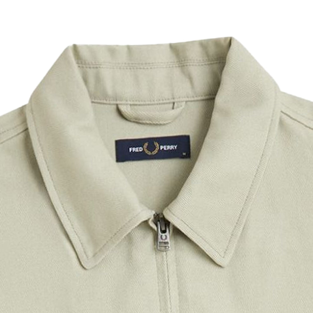 Fred Perry Twill Zip Through Overshirt - Light Oyster