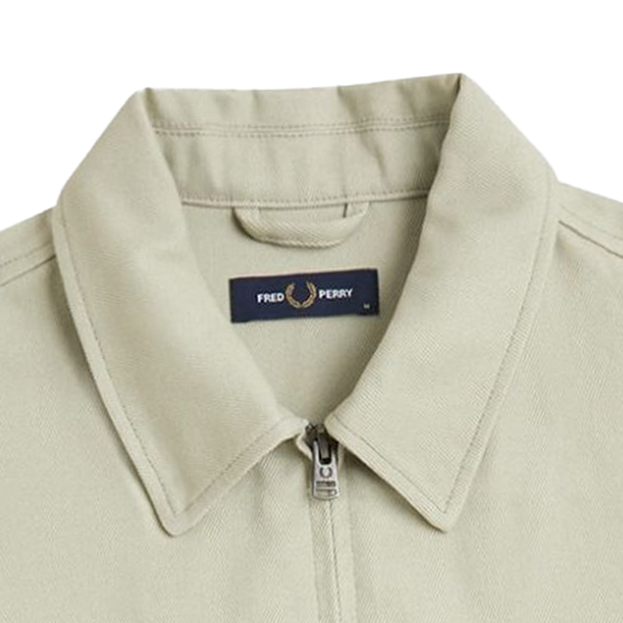 Fred Perry Twill Zip Through Overshirt - Light Oyster