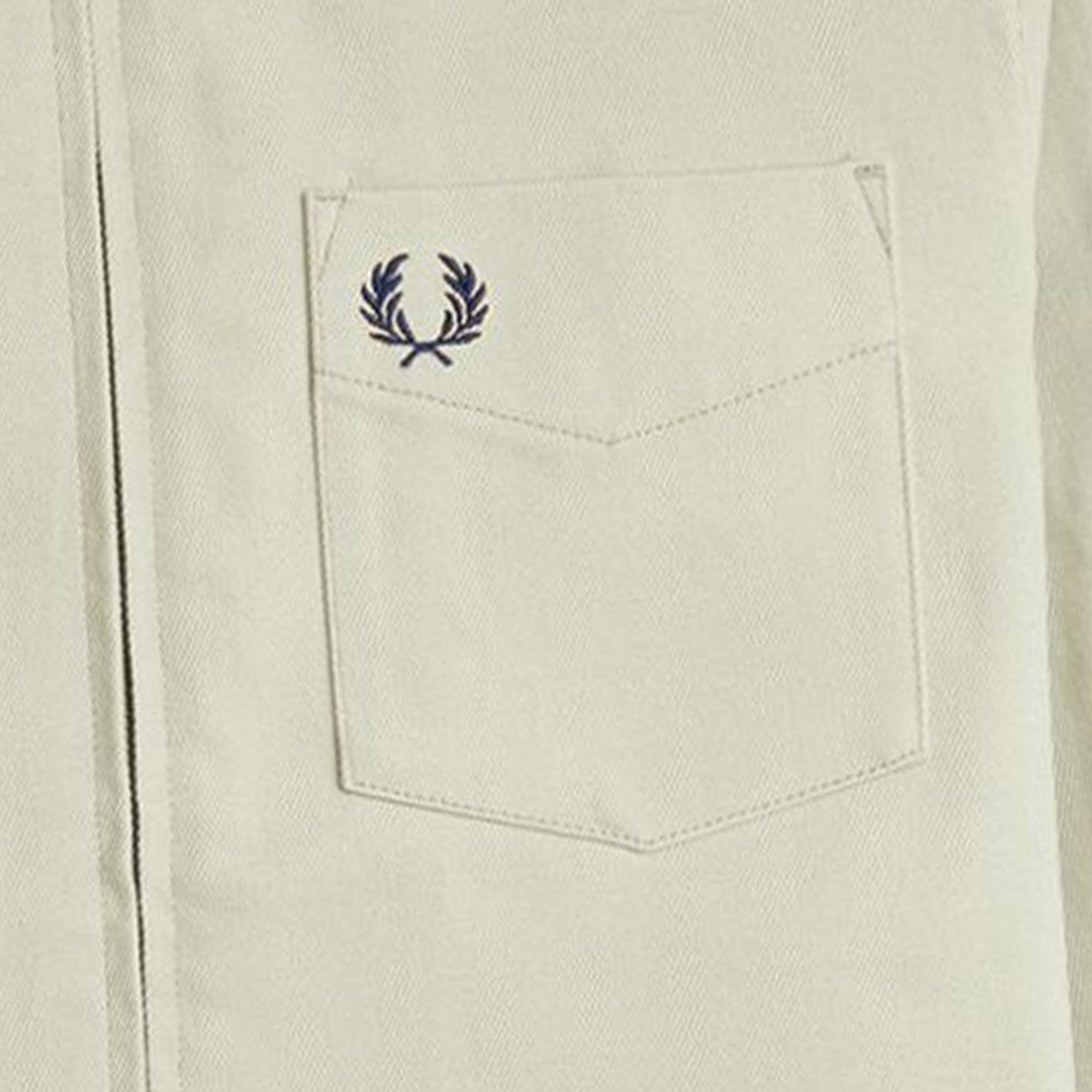 Fred Perry Twill Zip Through Overshirt - Light Oyster