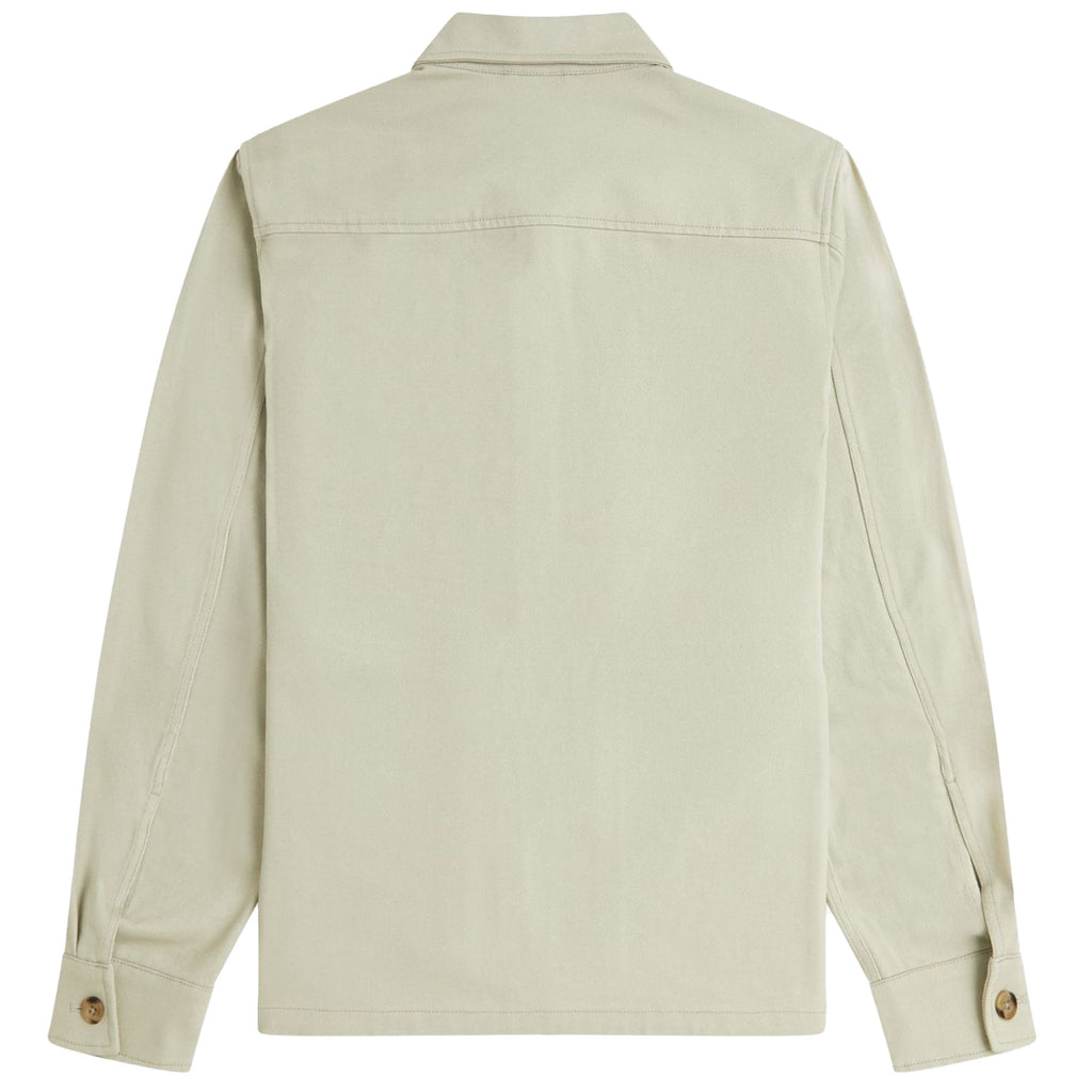 Fred Perry Twill Zip Through Overshirt - Light Oyster
