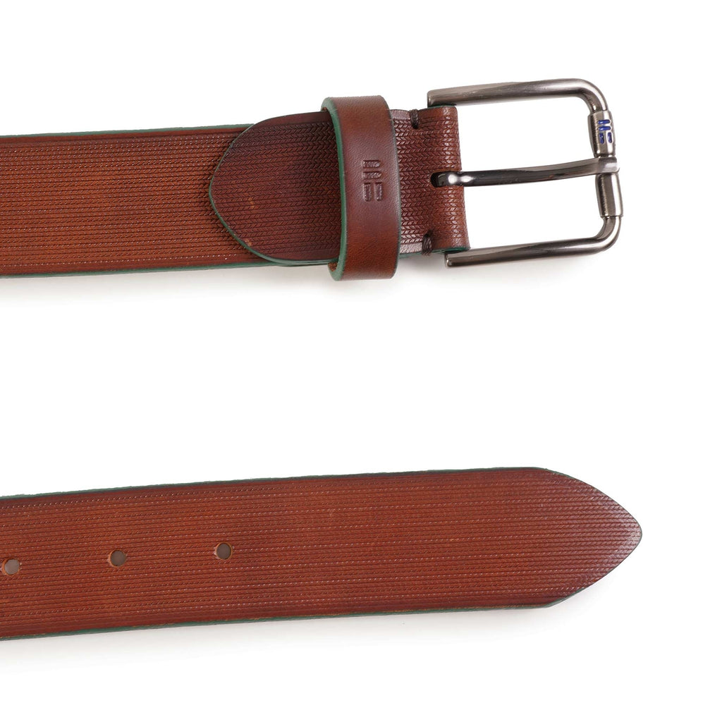 Leather Belt - Brown and Green