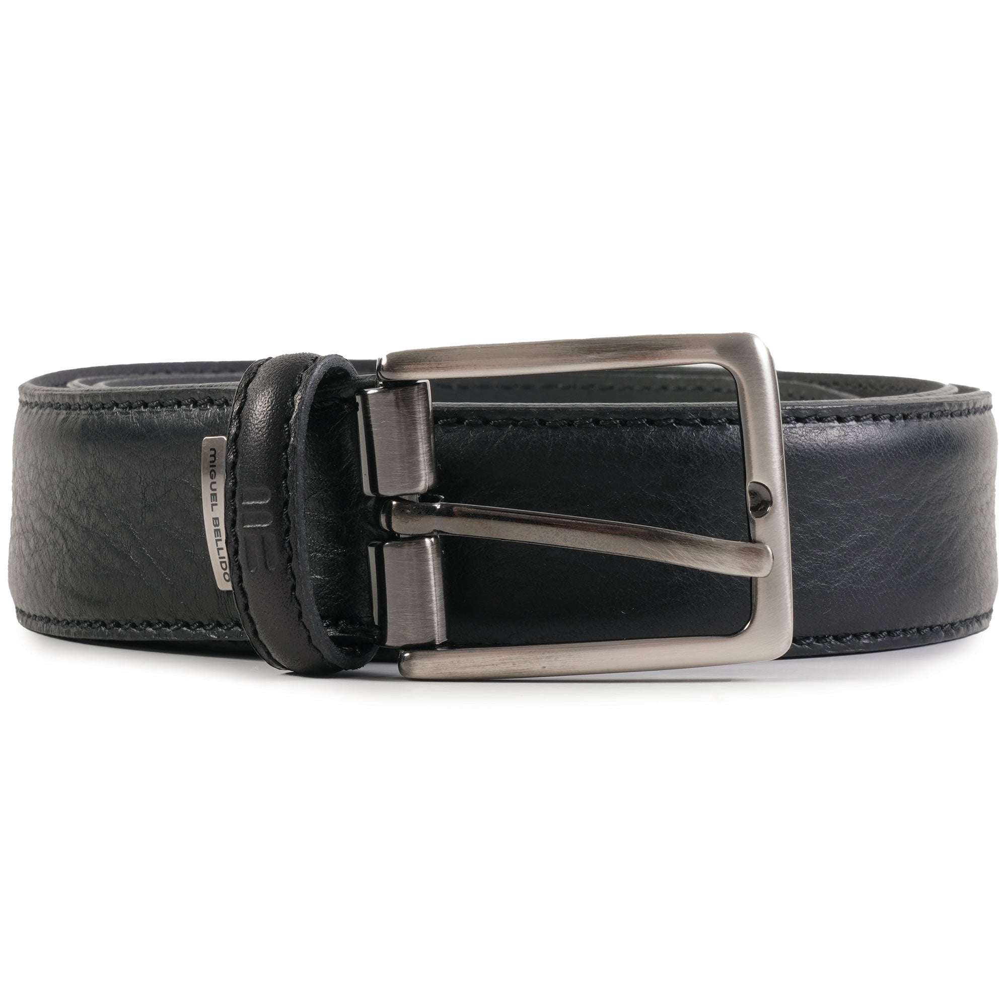 Smooth Leather Belt - Black