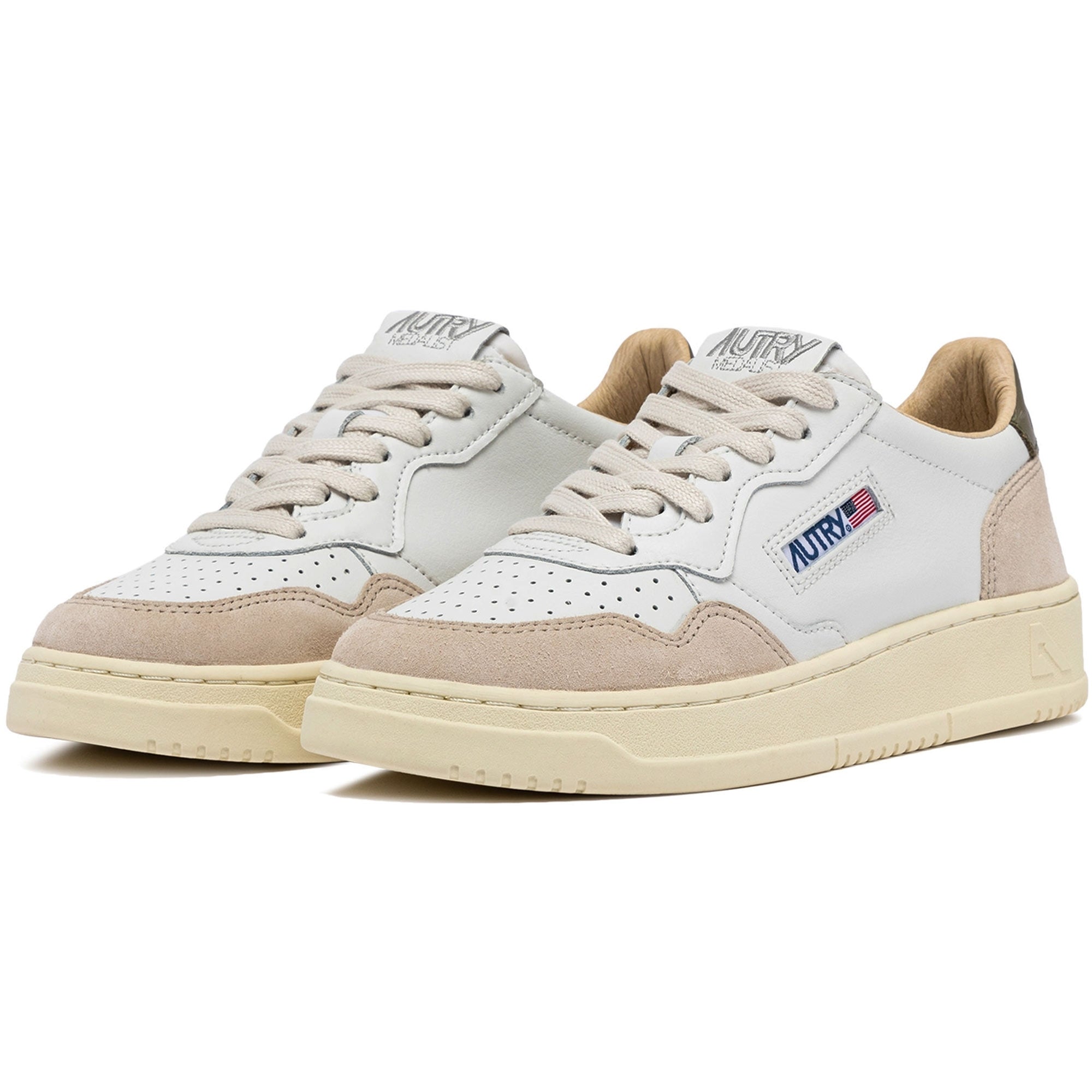 Autry Medalist Low Sneakers Leather and Suede - White and Covert