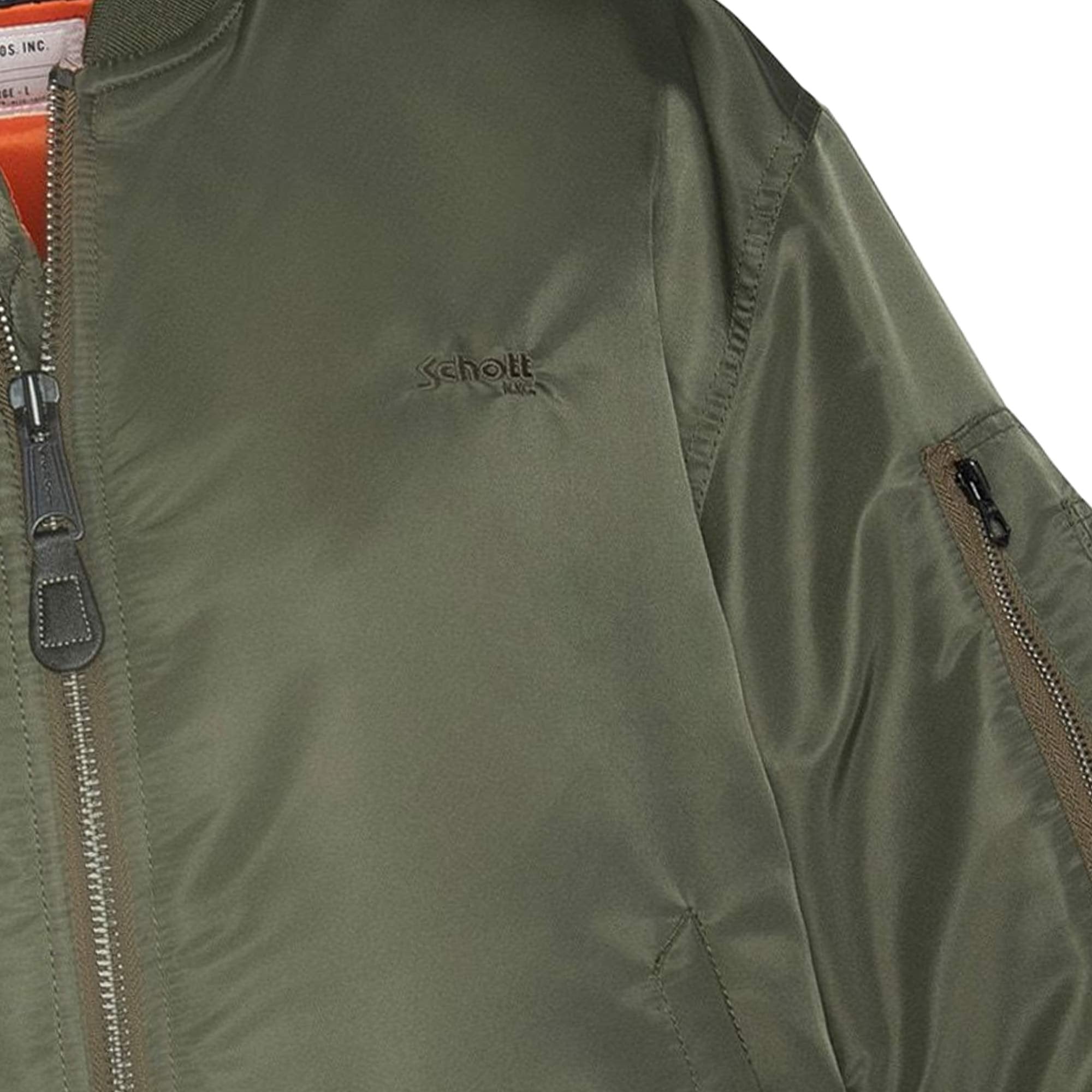 Recycled Nylon MA-1 90's Fit Bomber Jacket - Khaki