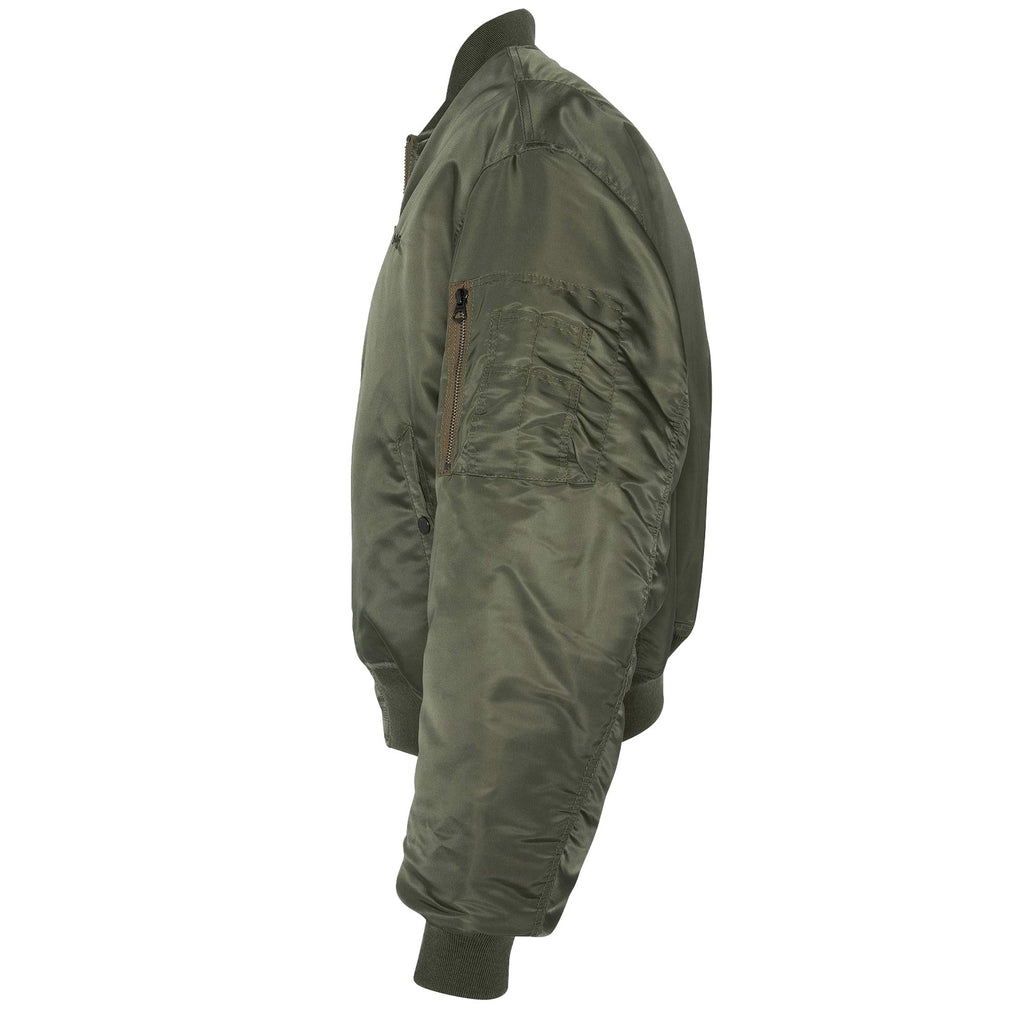 Recycled Nylon MA-1 90's Fit Bomber Jacket - Khaki